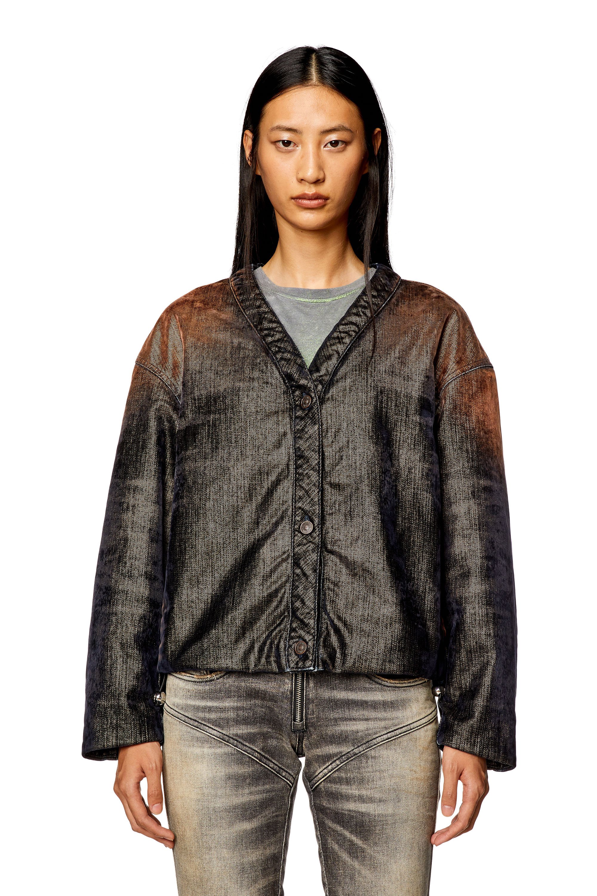 Diesel - DE-CONF-S, Female Jacket in shimmery denim in Multicolor - Image 5