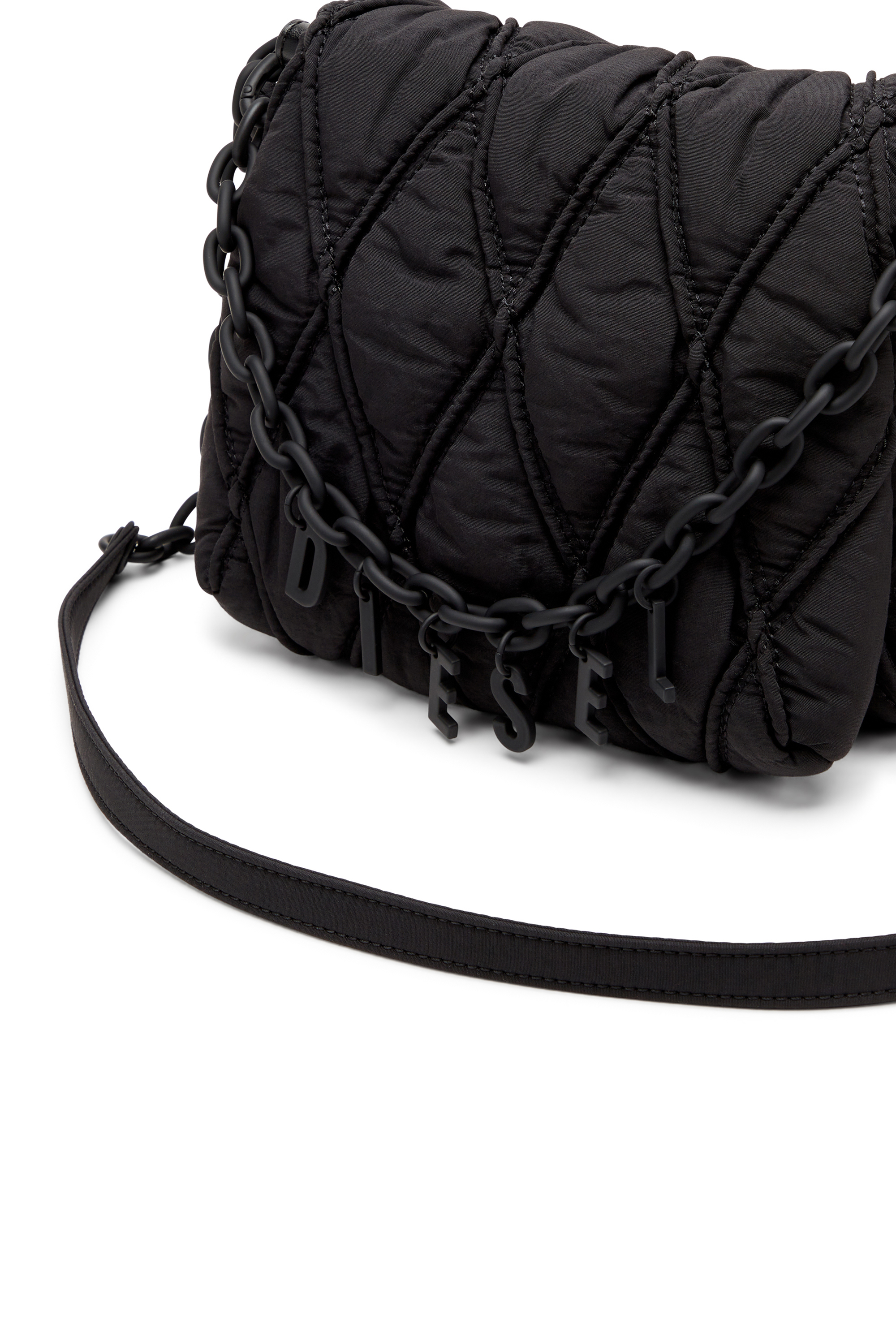 Diesel - CHARM-D SHOULDER S, Female's Charm-D S-Small shoulder bag in quilted nylon in Black - 5