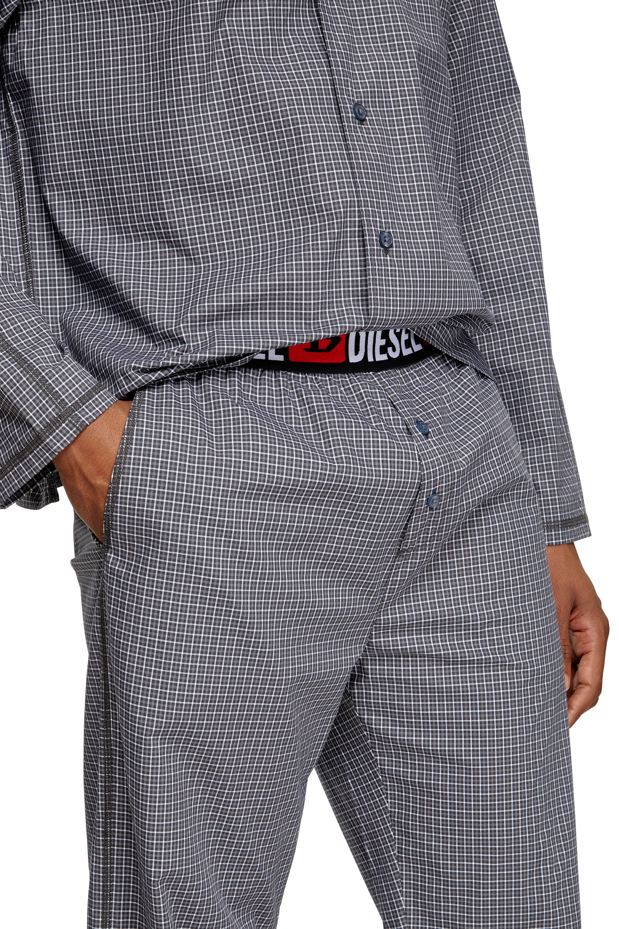Diesel - SET-PAUL-D-CORE, Male's Pyjamas in check cotton in Grey - 3