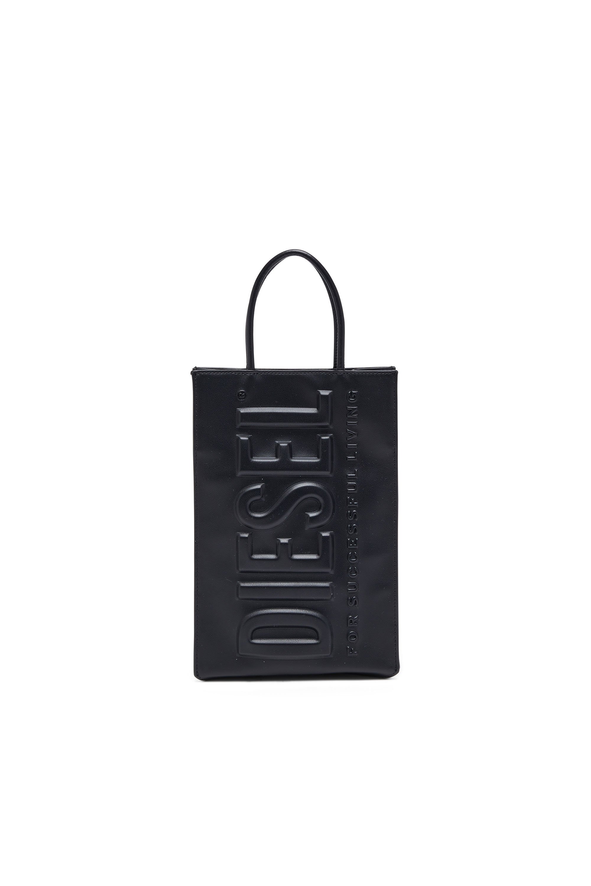 Diesel - DSL 3D SHOPPER M X, Dsl 3D M-Sac tote en PU avec logo embossé Homme in Noir - 1