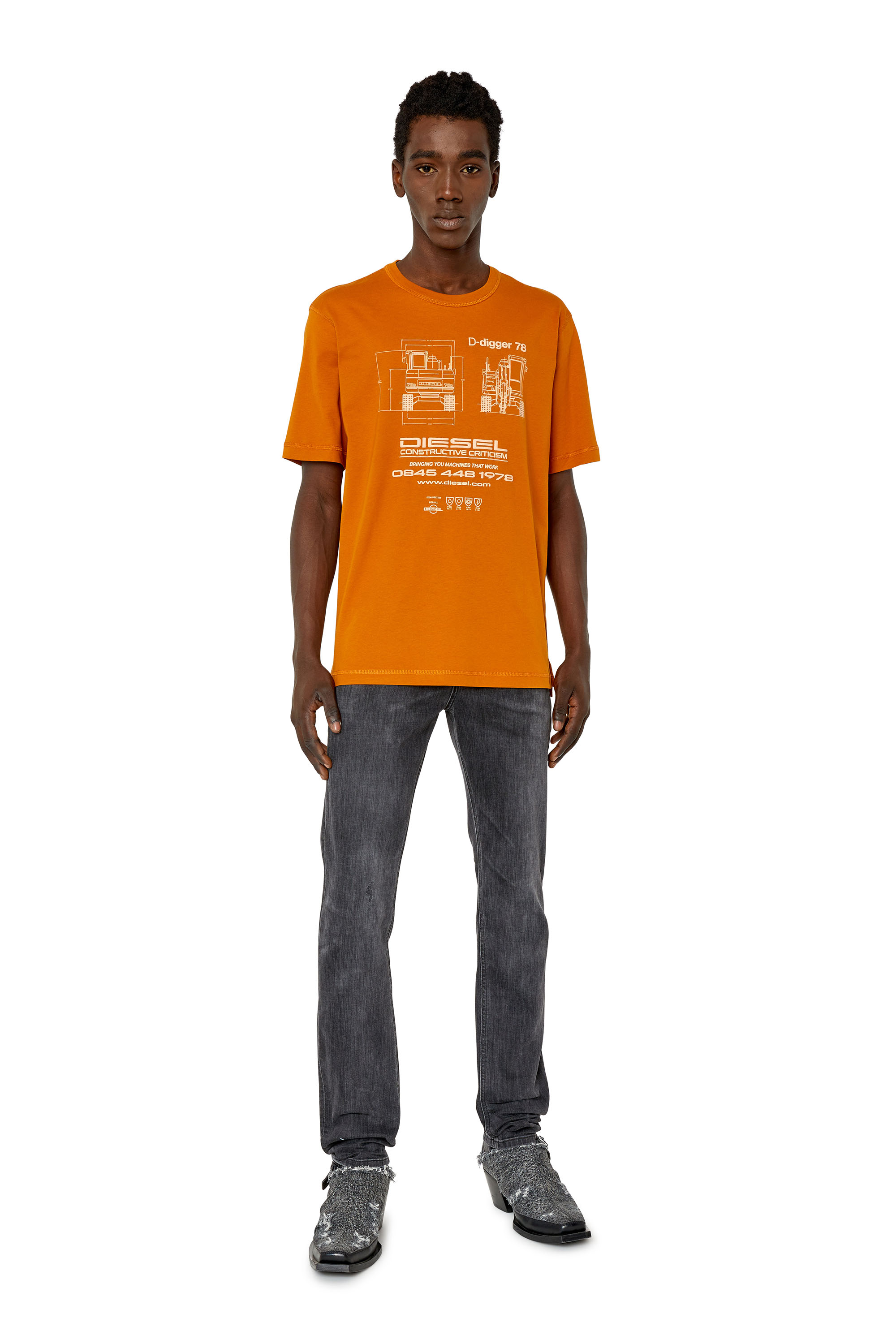 Diesel - T-JUST-SLITS-G1, Orange - Image 5