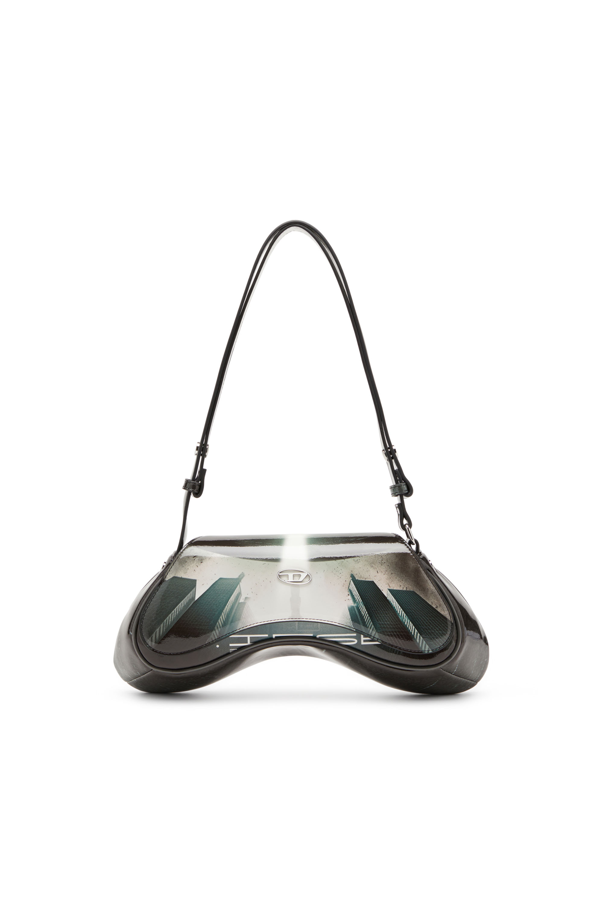 Diesel - PLAY CROSSBODY, Female's Play-Shoulder bag in printed glossy PU in Dark Grey - 1