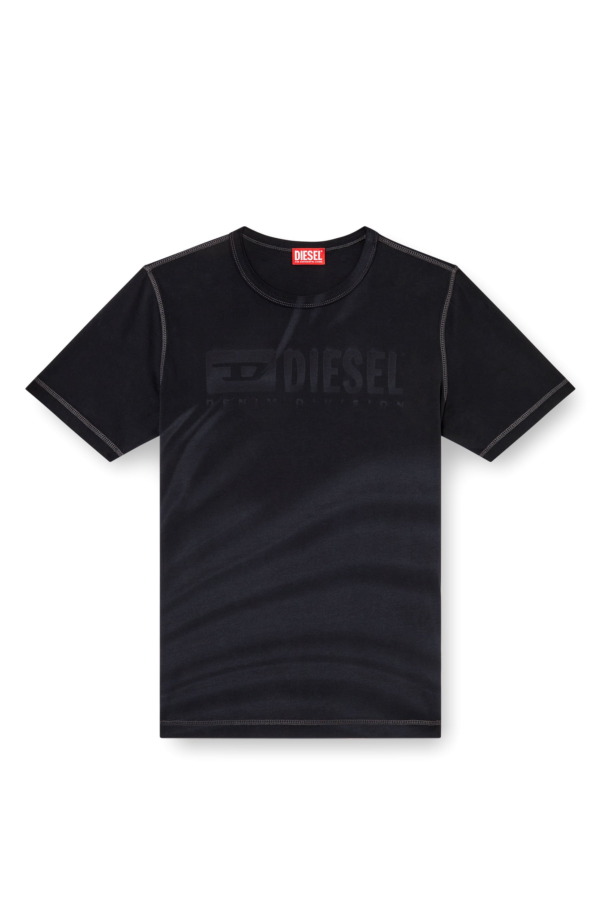 Diesel - T-ADJUST-R13, T-shirt à logo délavé au laser Homme in Noir - 4