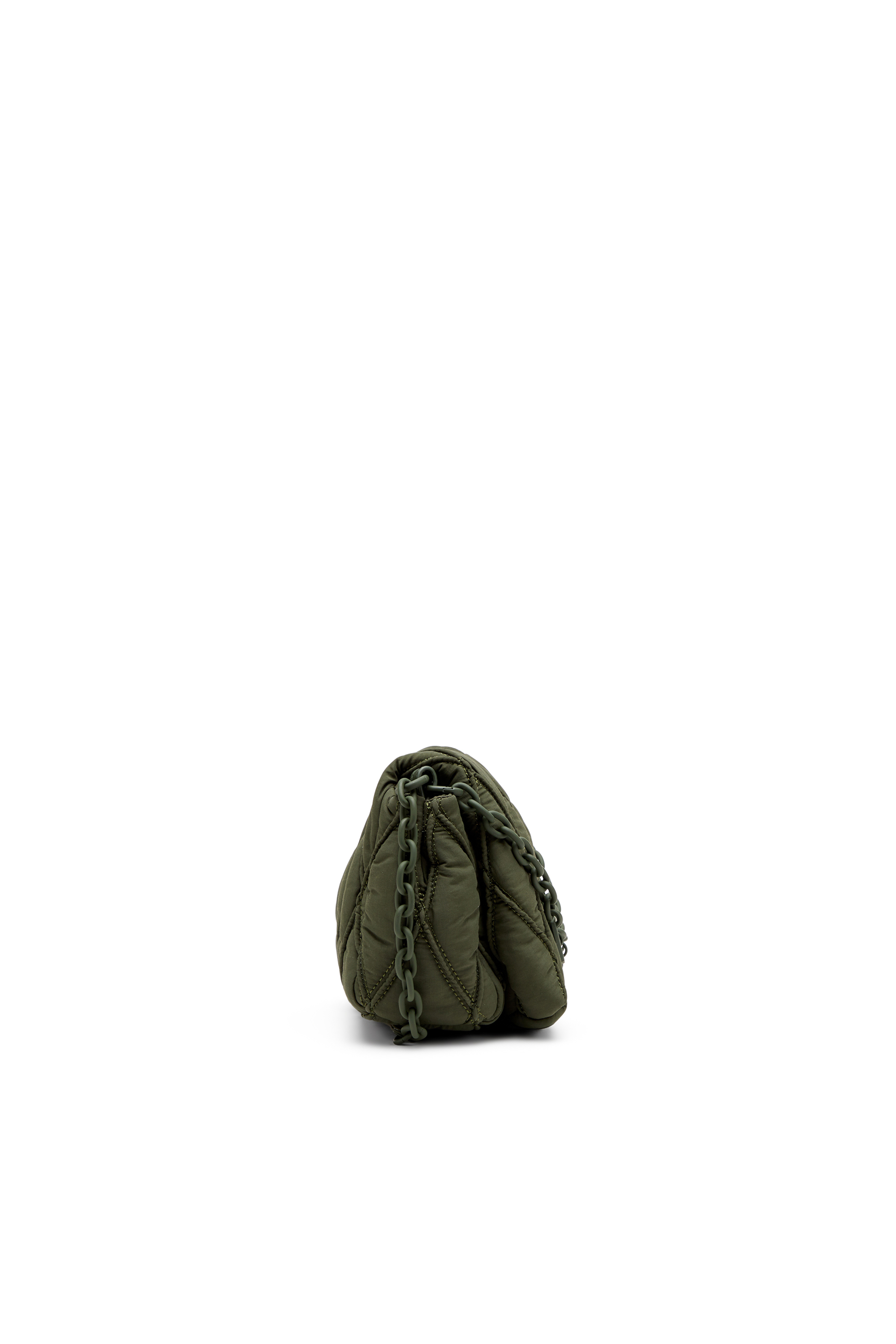 Diesel - CHARM-D SHOULDER S, Female's Charm-D S-Small shoulder bag in quilted nylon in Dark Green - 3