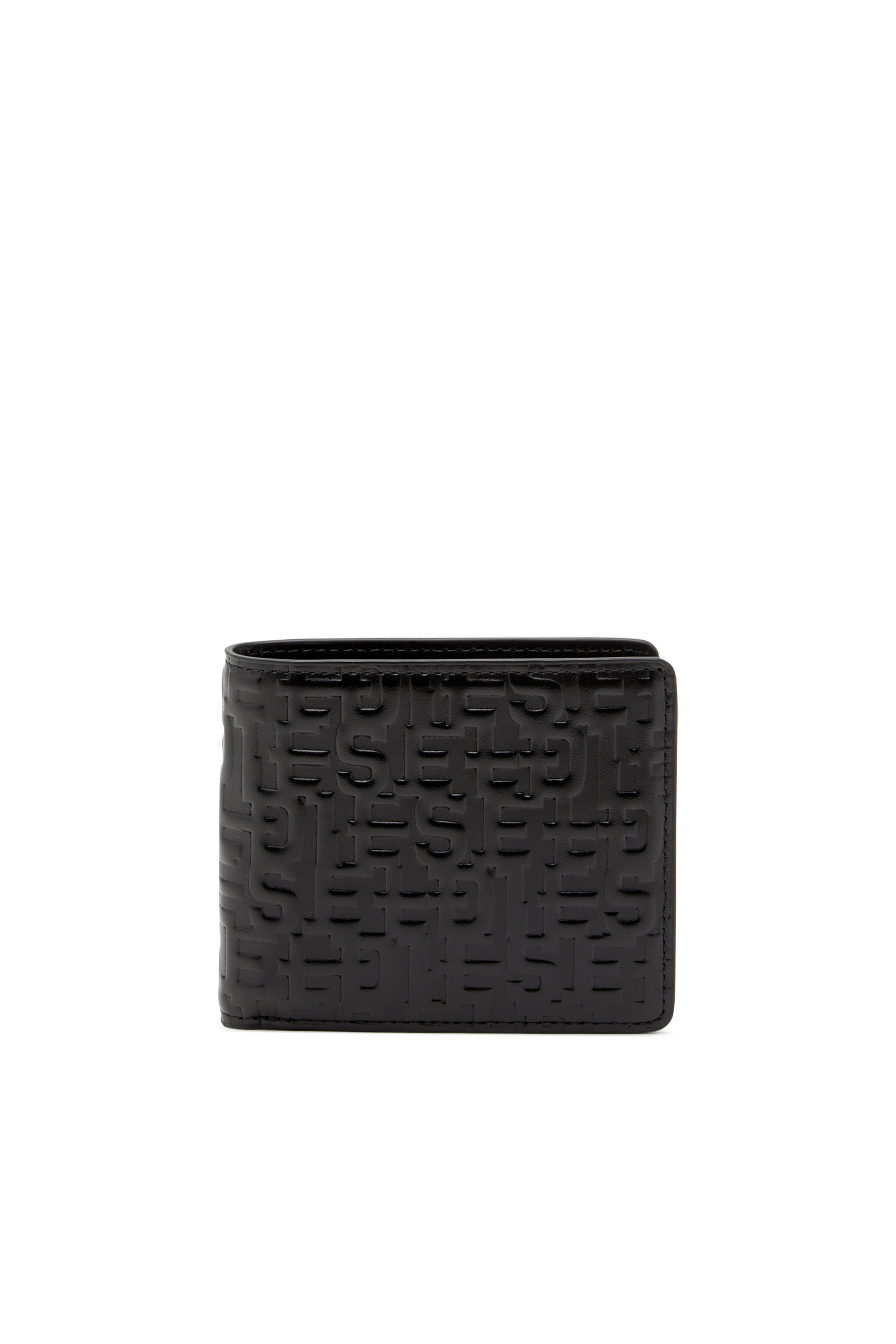 Diesel - PC MONOGRAM BI-FOLD COIN S, Portefeuille à deux volets en cuir monogram Homme in Noir - 1