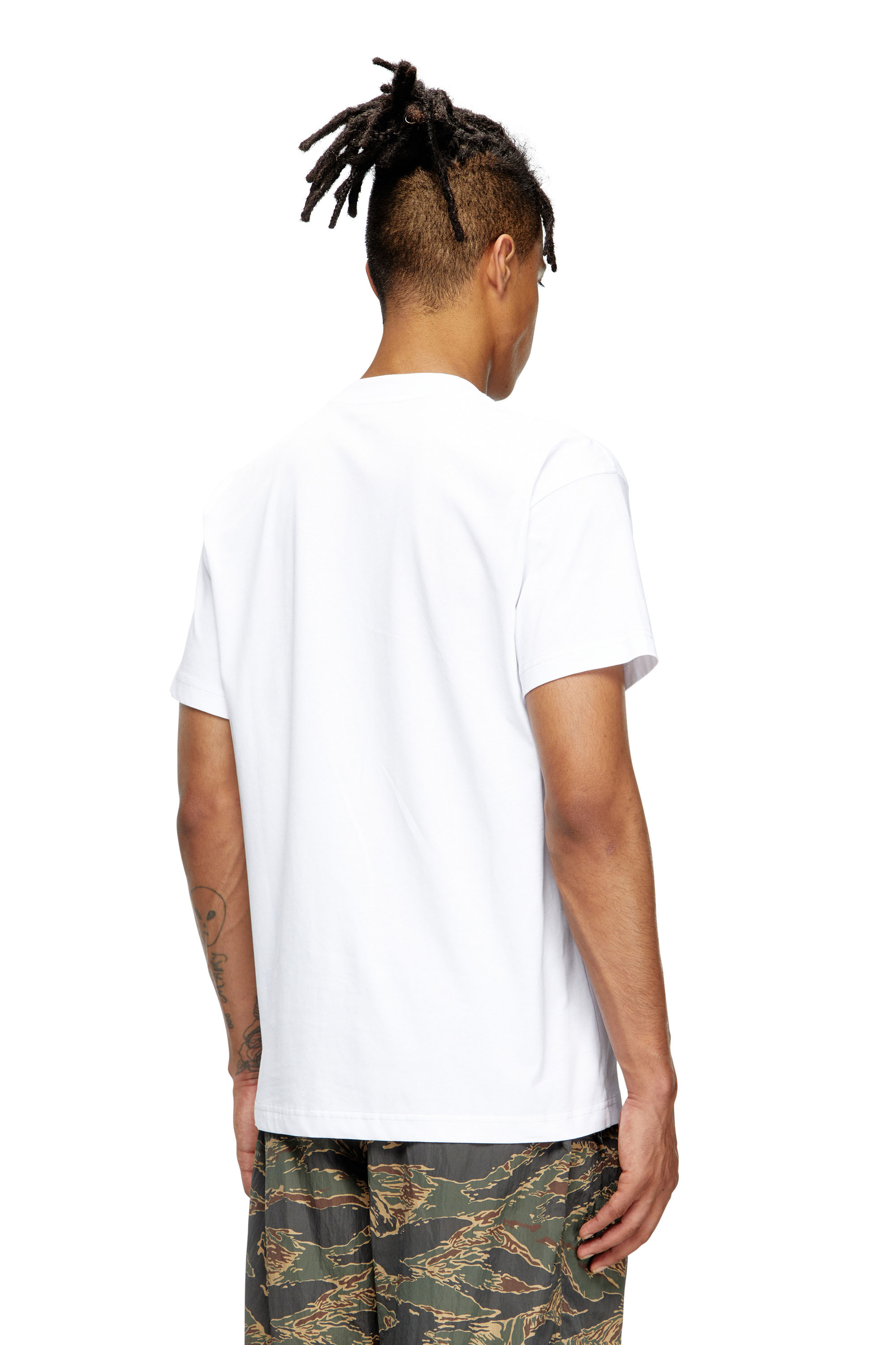Diesel - T-NORM-T11, Male's T-shirt with Oval D logo in White - 4