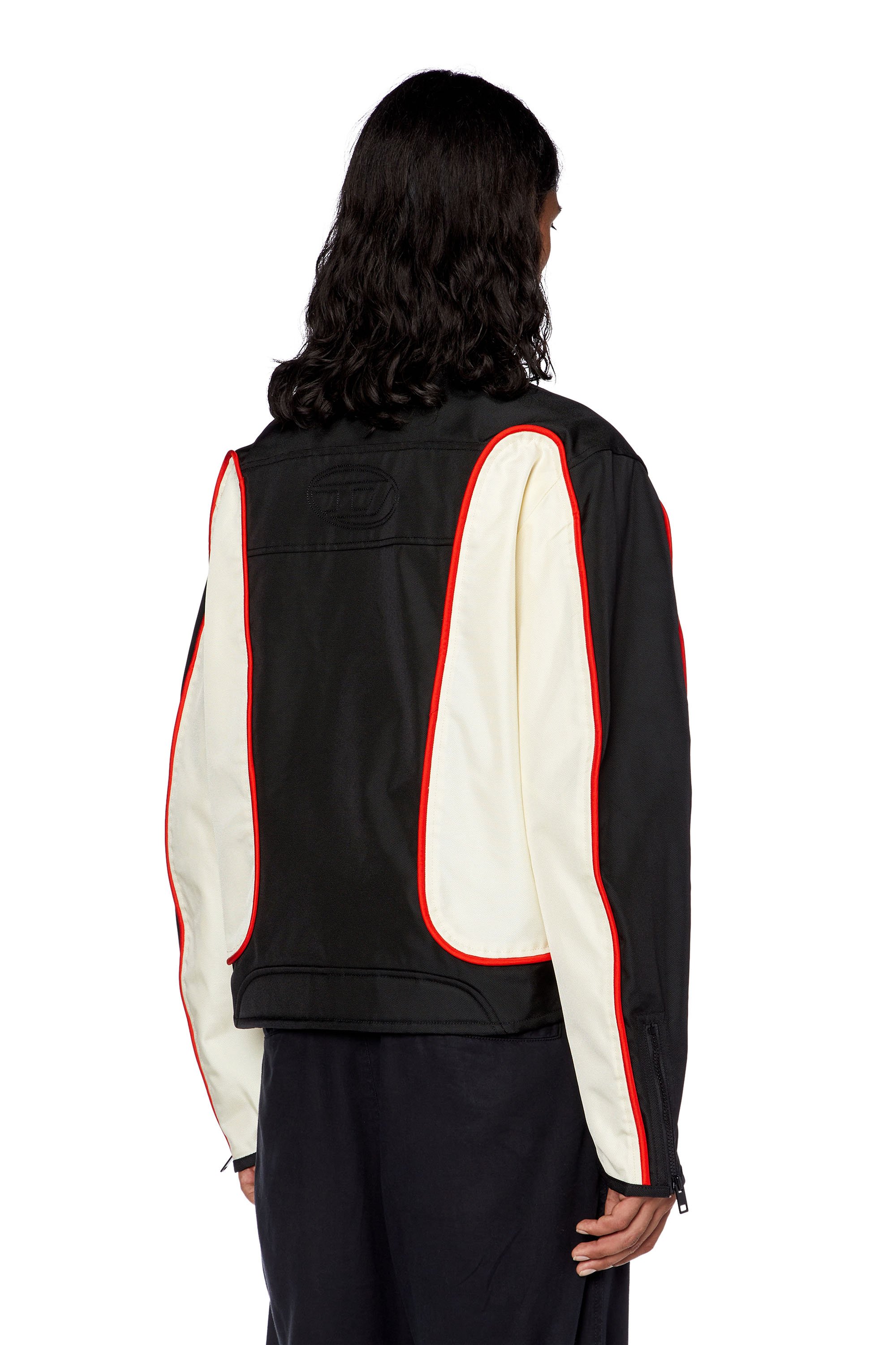 Diesel - J-BLINK, Male Biker jacket in colour-block nylon in Multicolor - Image 3