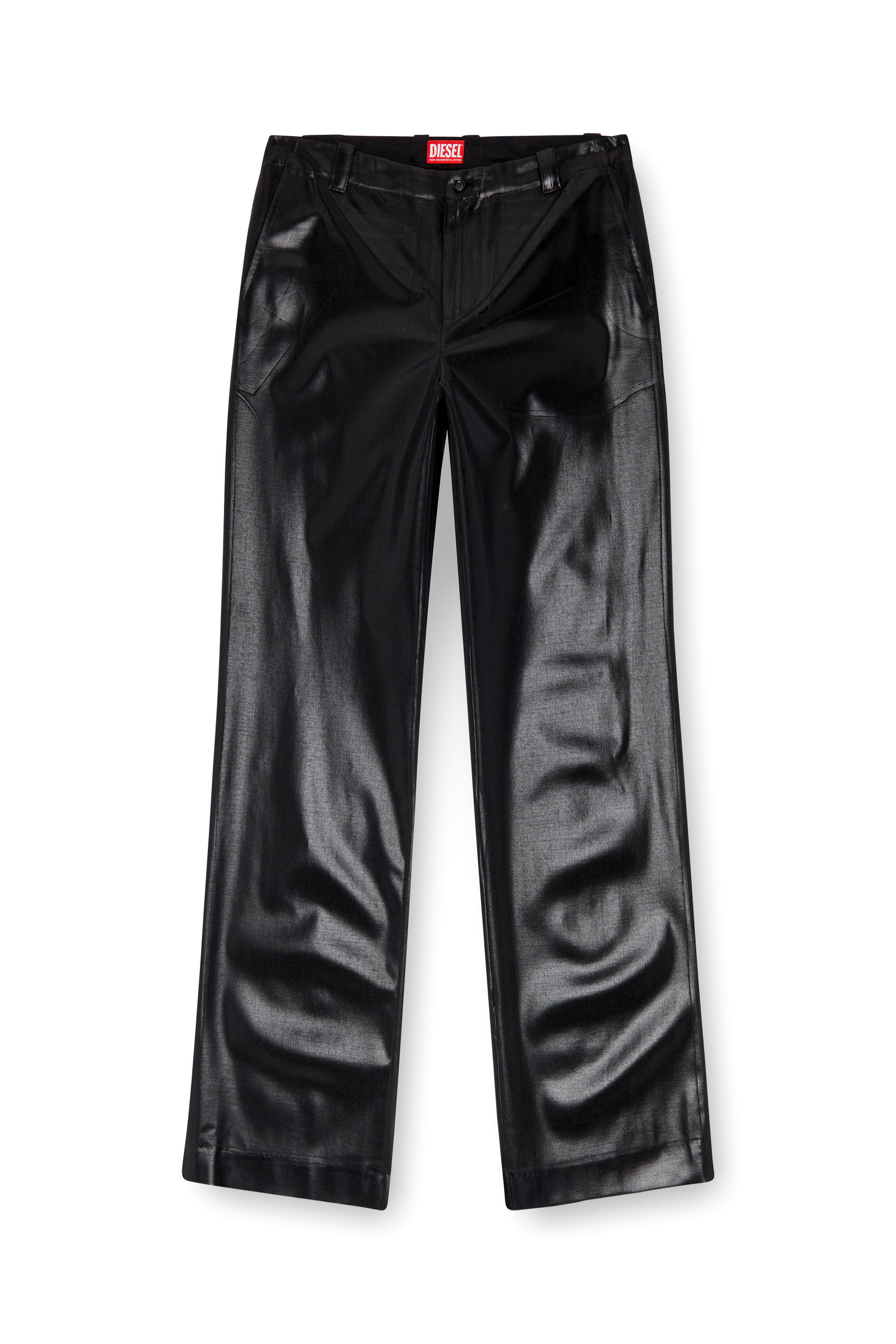 Diesel - P-STANLEY, Pantalon à fines rayures avec devant enduit Homme in Noir - 5