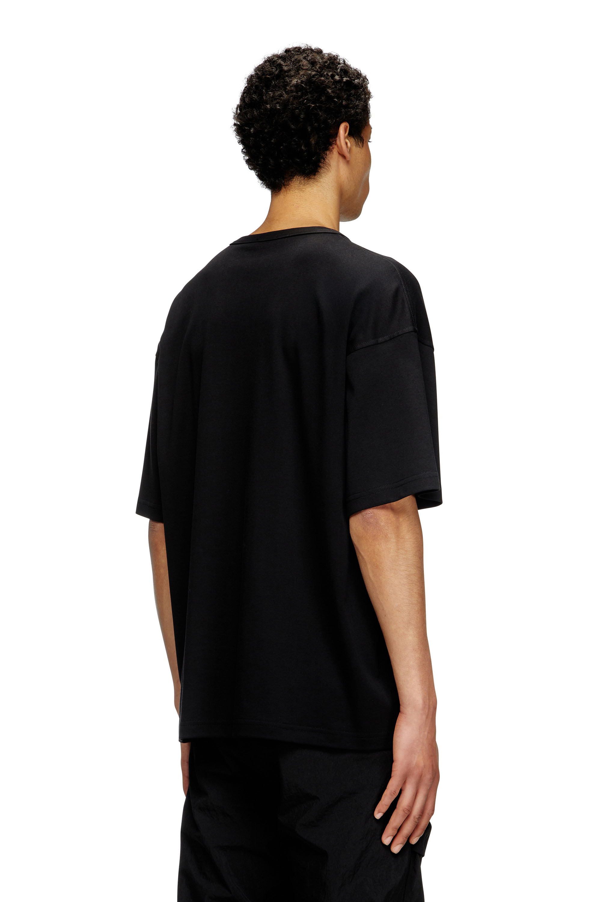 Diesel - T-BOXT-T6, Male's T-shirt with red Oval D in Black - 4
