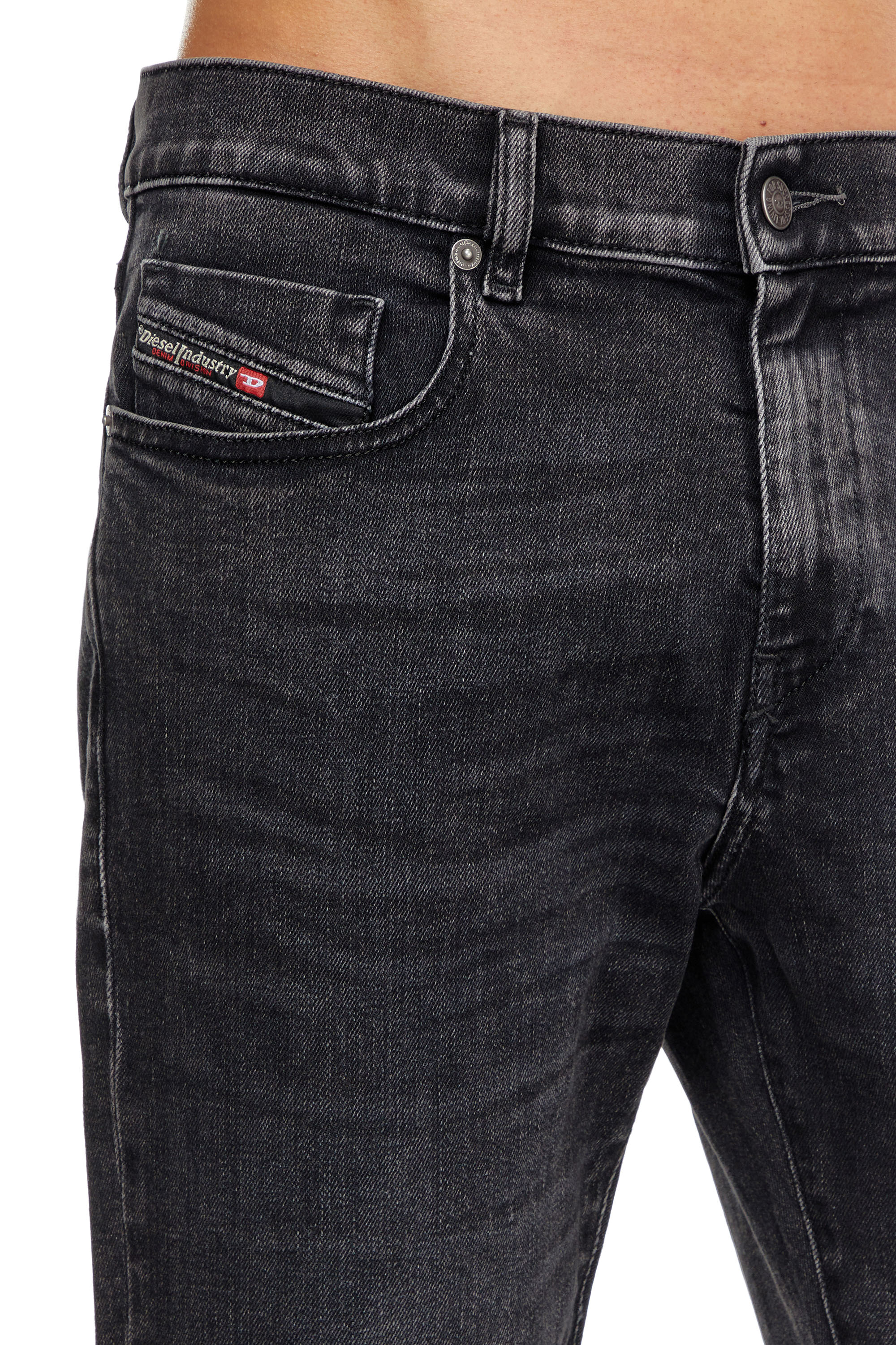 Diesel - Slim Jeans 2019 D-Strukt 09B83, Noir/Gris foncé - Image 5