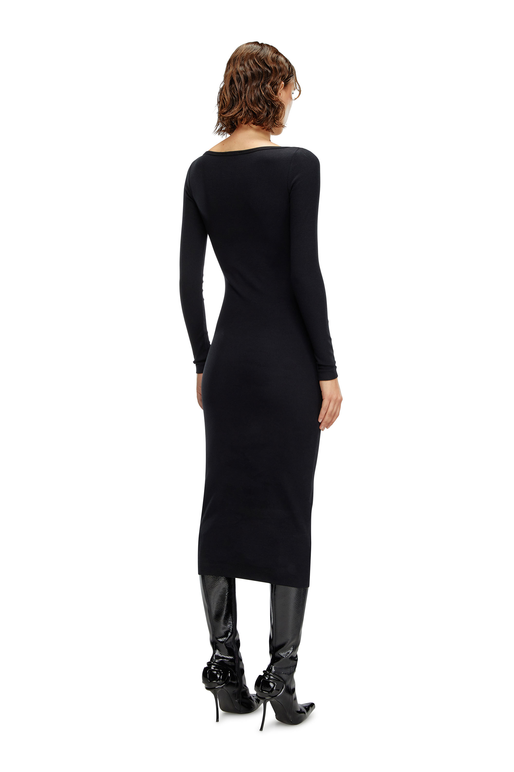 Diesel - D-BALLET-D, Female's Scoop-neck midi dress in Black - 2