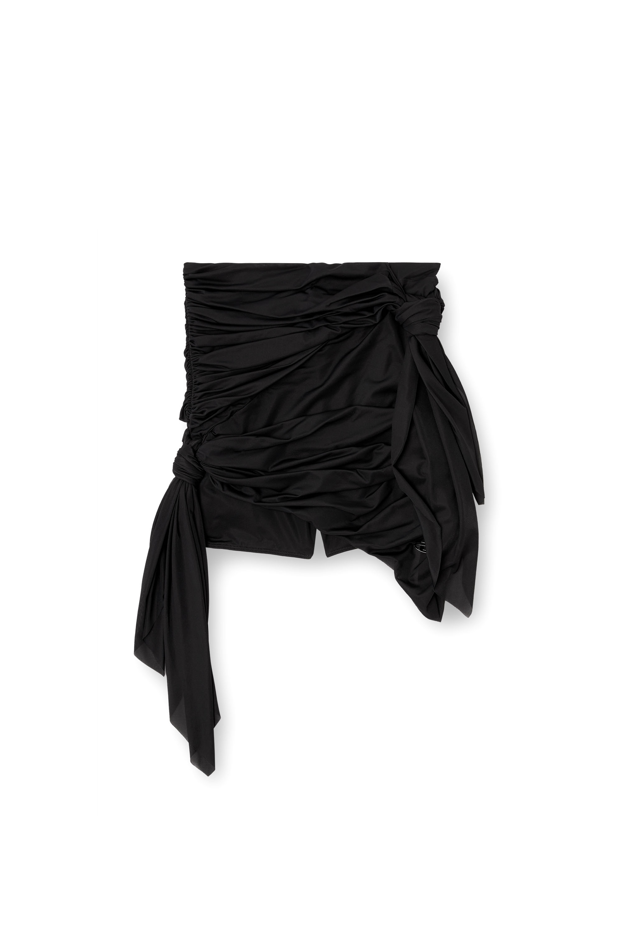 Diesel - O-RUELLIA-PLAIN, Female's Bandana mini skirt in draped jersey in Black - 3