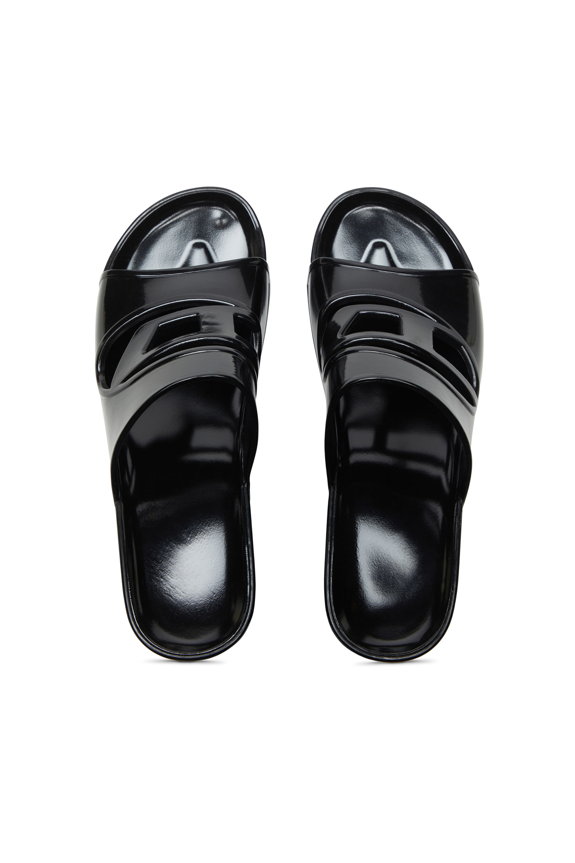 Diesel - SA-BONNIE, Female's Heeled rubber slides with cut-out logo in Black - 5