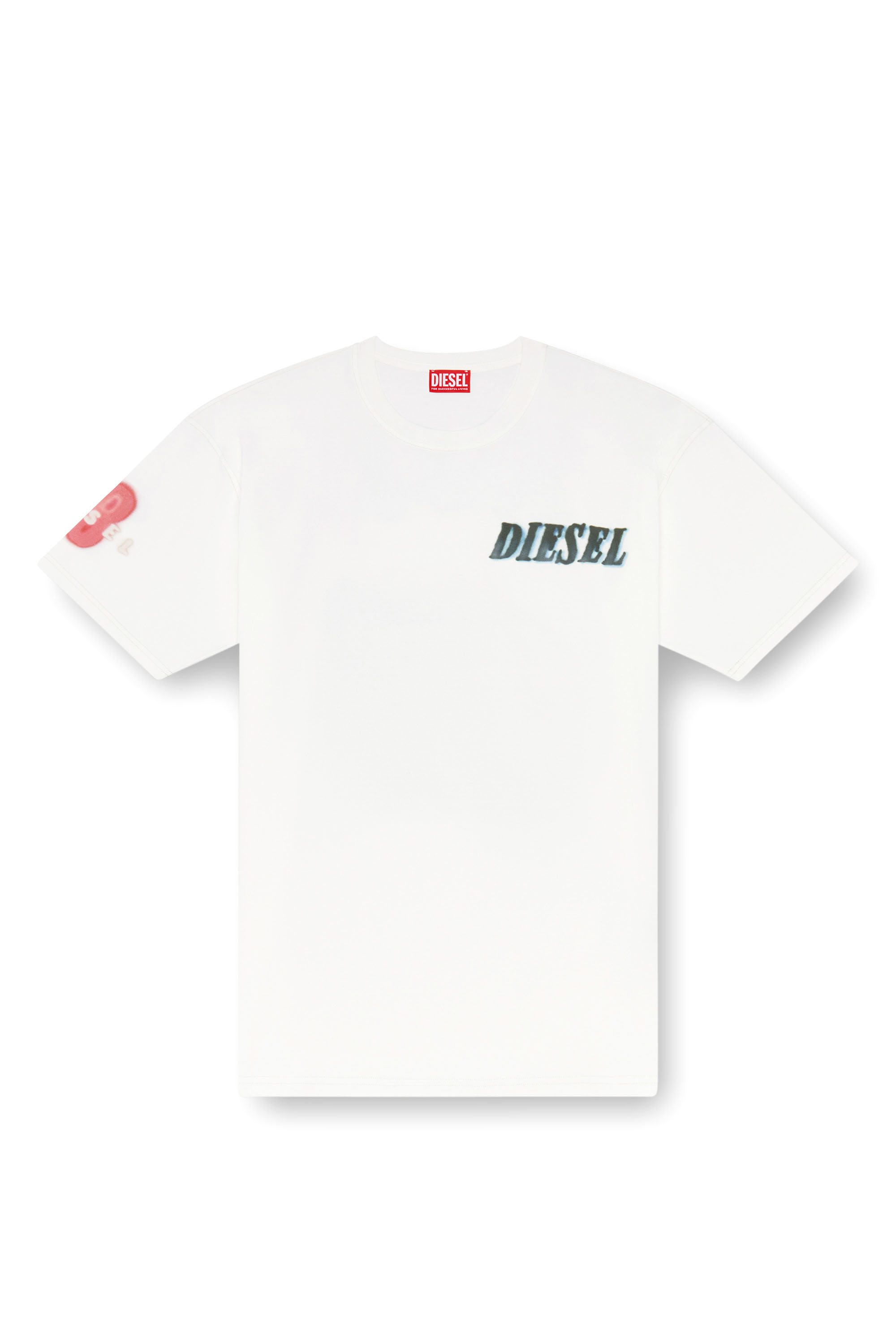 Diesel - T-BOXT-Q19, Male's T-shirt with logo and tyre print in White - 4