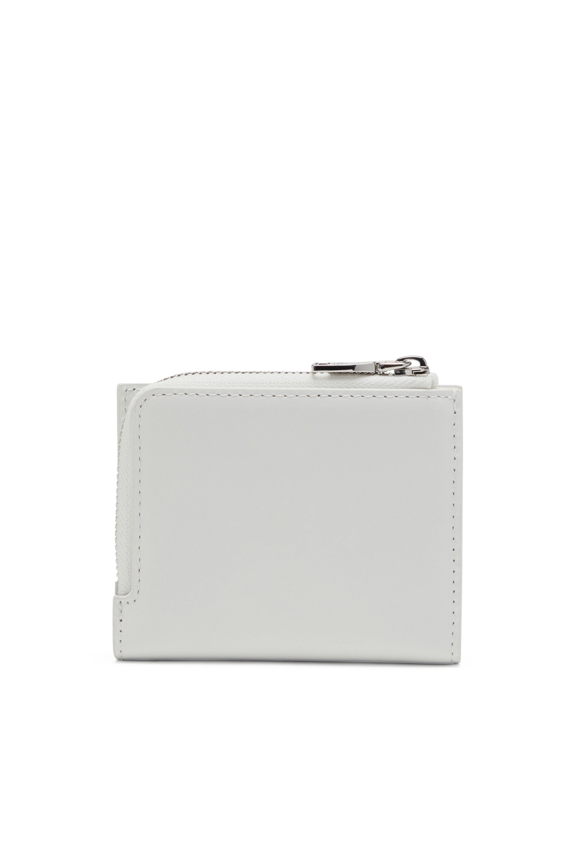 Diesel - 1DR CARD HOLDER ZIP L, Female Bi-fold card holder in nappa leather in White - Image 2