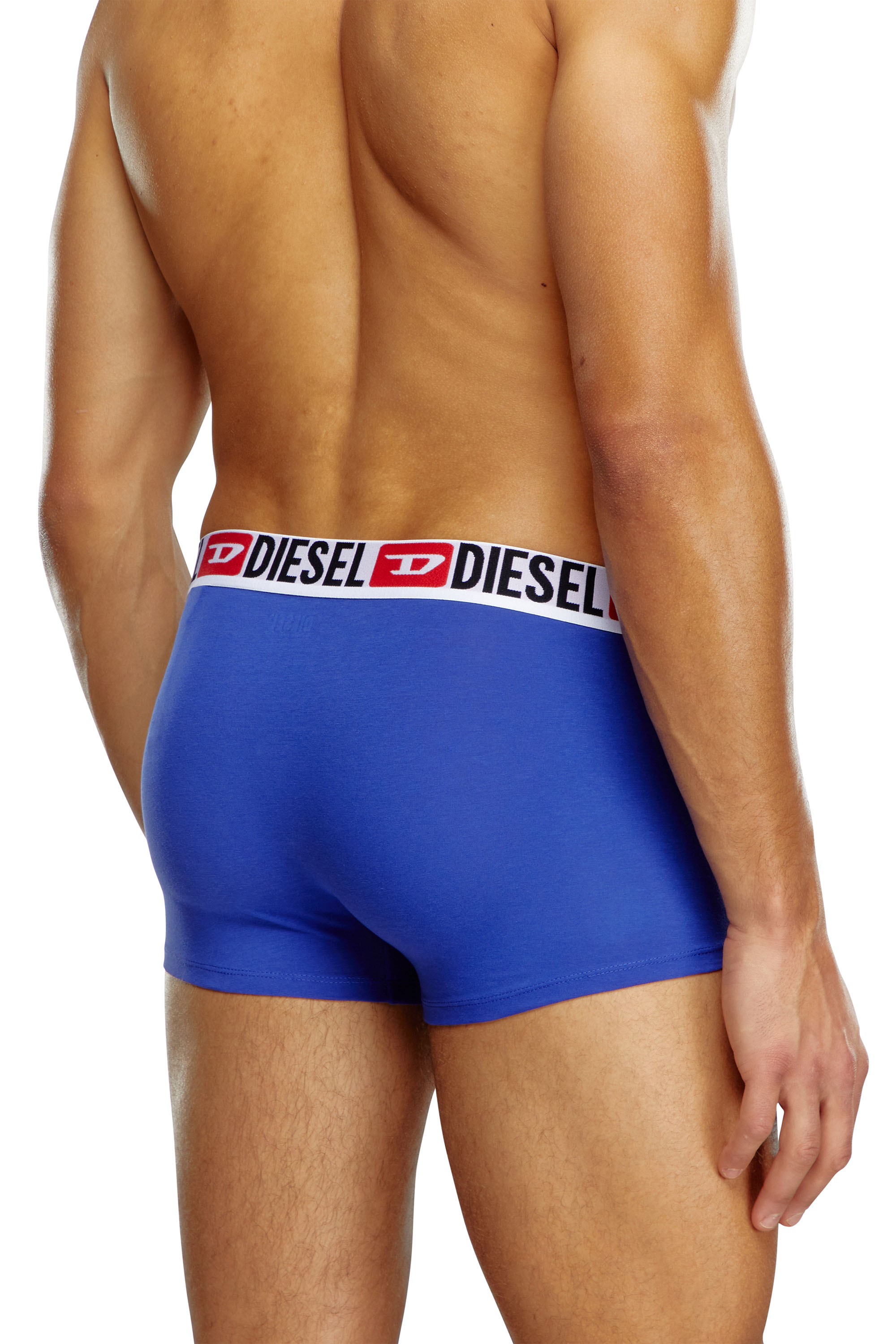 Diesel - UMBX-DAMIENTHREEPACK, Male's Three-pack of all-over logo waist boxers in Blue/Grey - 3