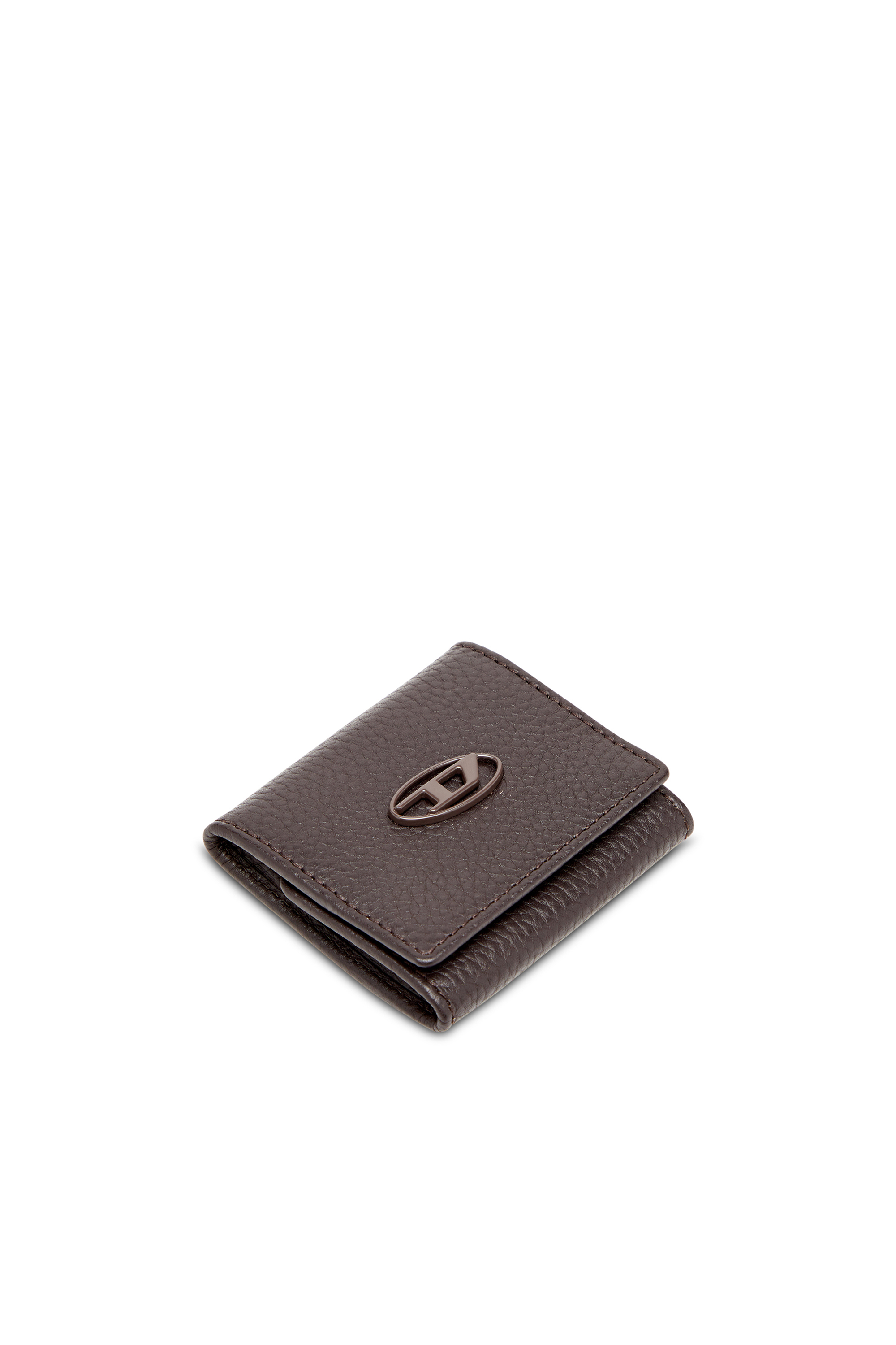 Diesel - HISSU EVO COIN CASE, Male's Coin purse in grainy leather in Dark Brown - 4