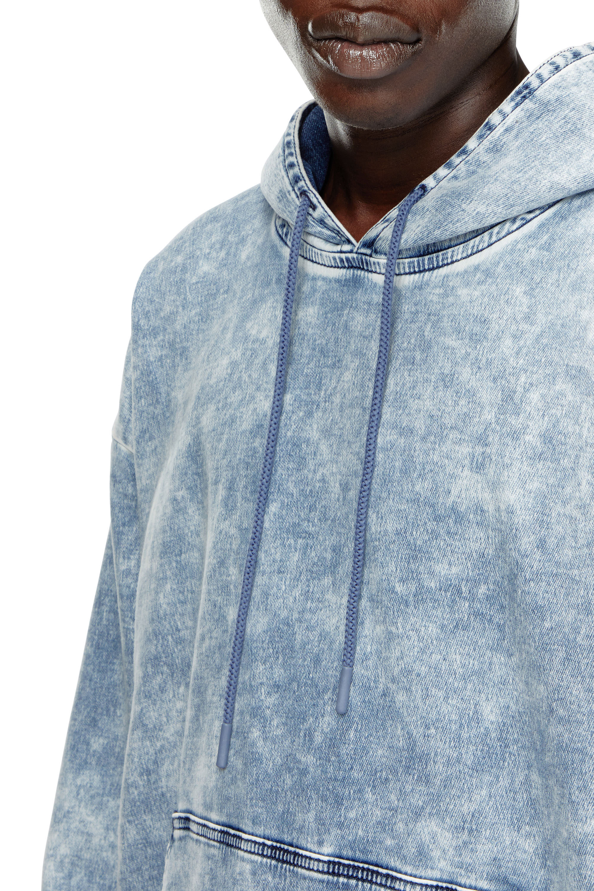 Diesel - D-UM-RIB-S2 TRACK, Sweat-shirt en Track Denim avec Oval D Mixte in Bleu - 3