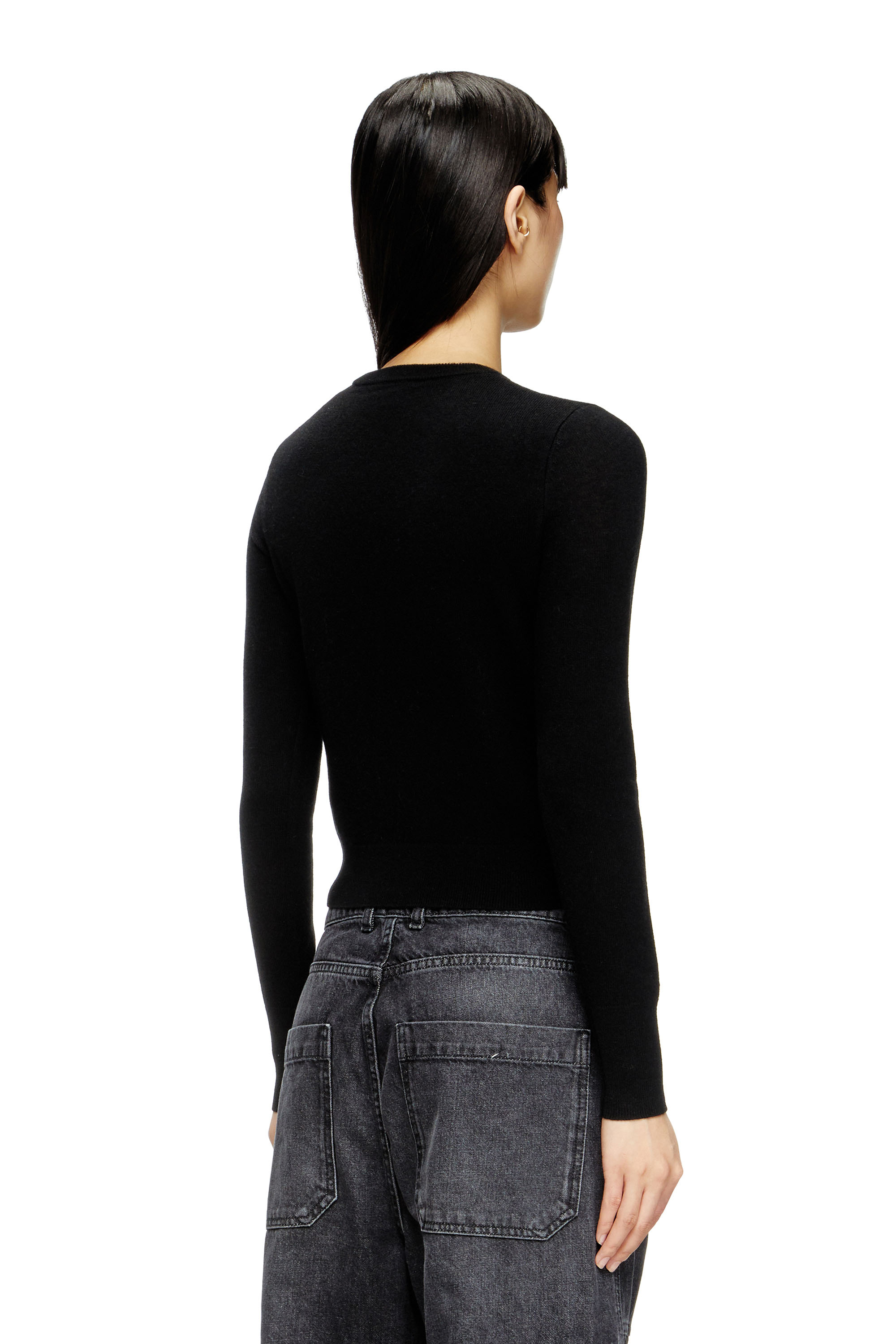 Diesel - M-AREESAX, Top en laine et cachemire Femme in Noir - 3