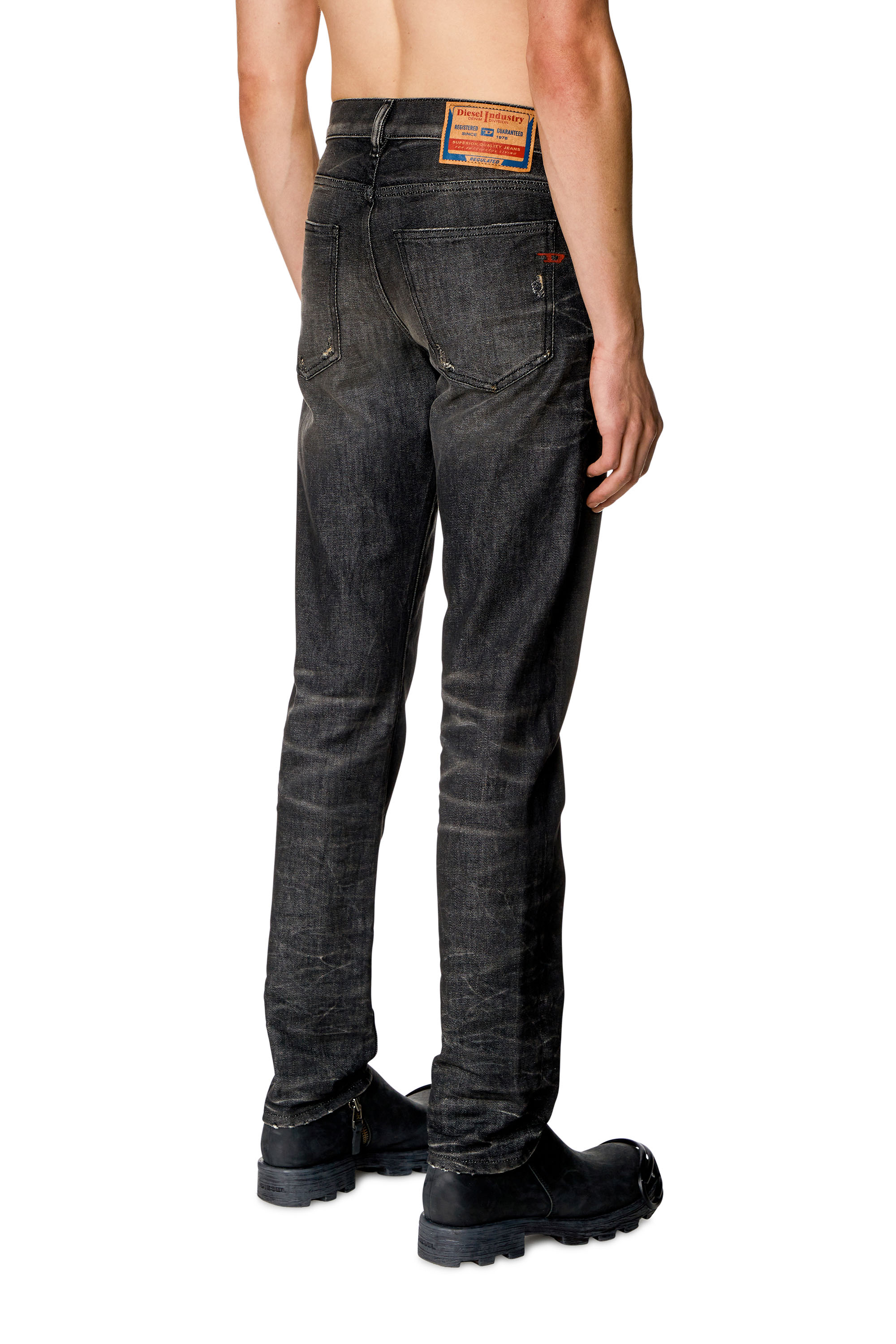 Diesel - Slim Jeans 2019 D-Strukt 09H51, Noir/Gris foncé - Image 4