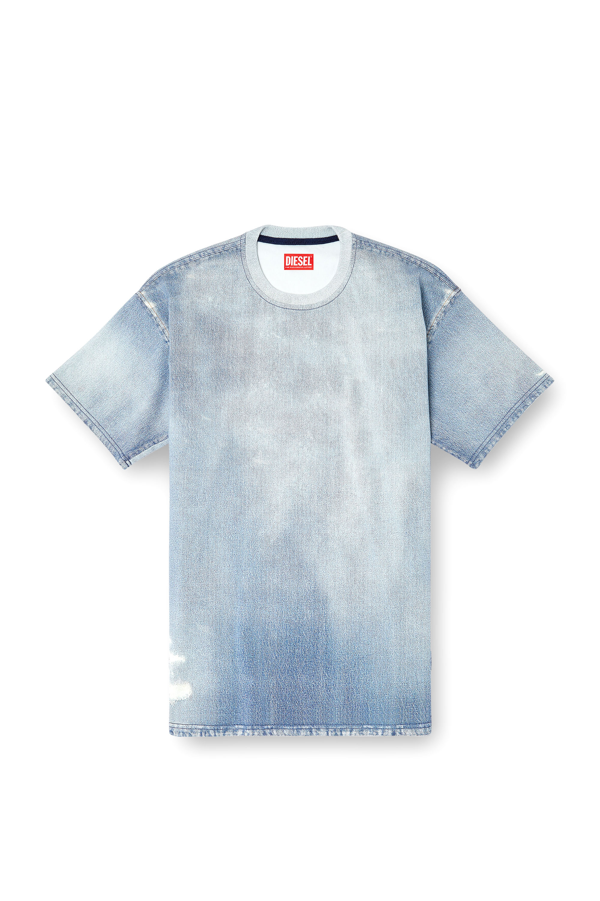 Diesel - D-BOX JOGG, Male's T-shirt in printed bleach-effect JoggJeans in Light Blue - 3