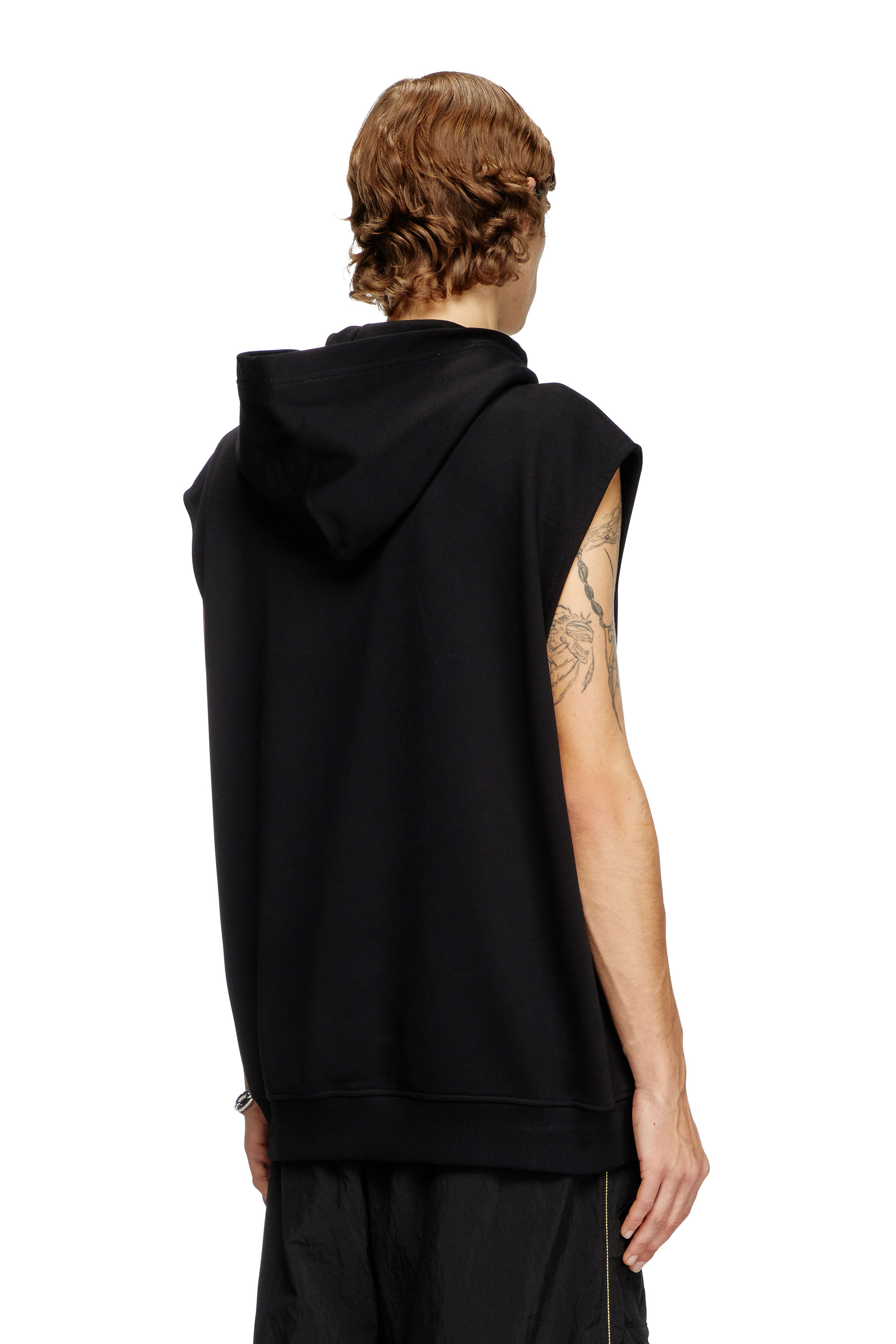 Diesel - S-BOXT-SL-D, Male's Sleeveless hoodie with D logo in Black - 3