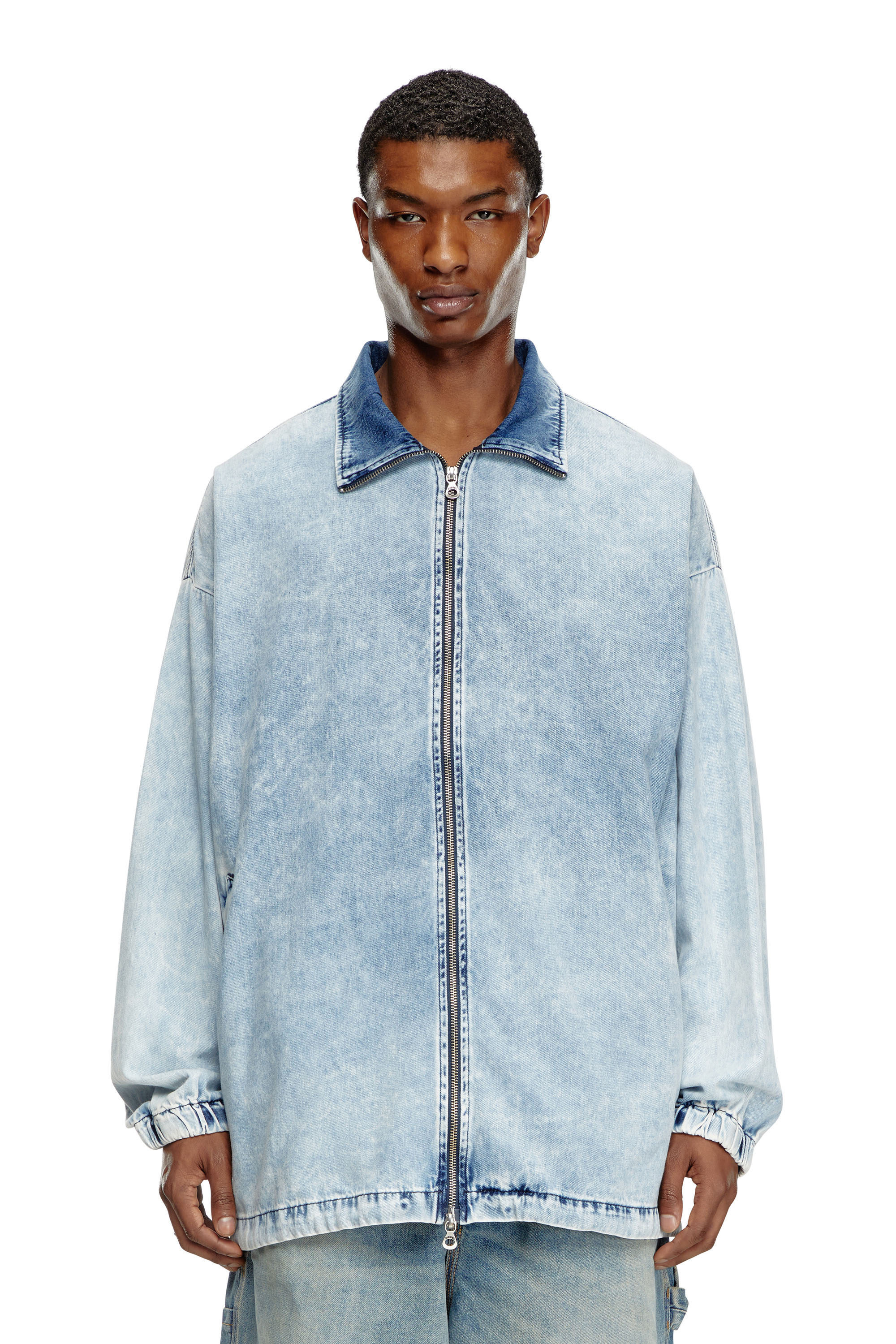 Diesel - D-KRAP-S1, Male's Denim jacket with Oval D in Light Blue - 3