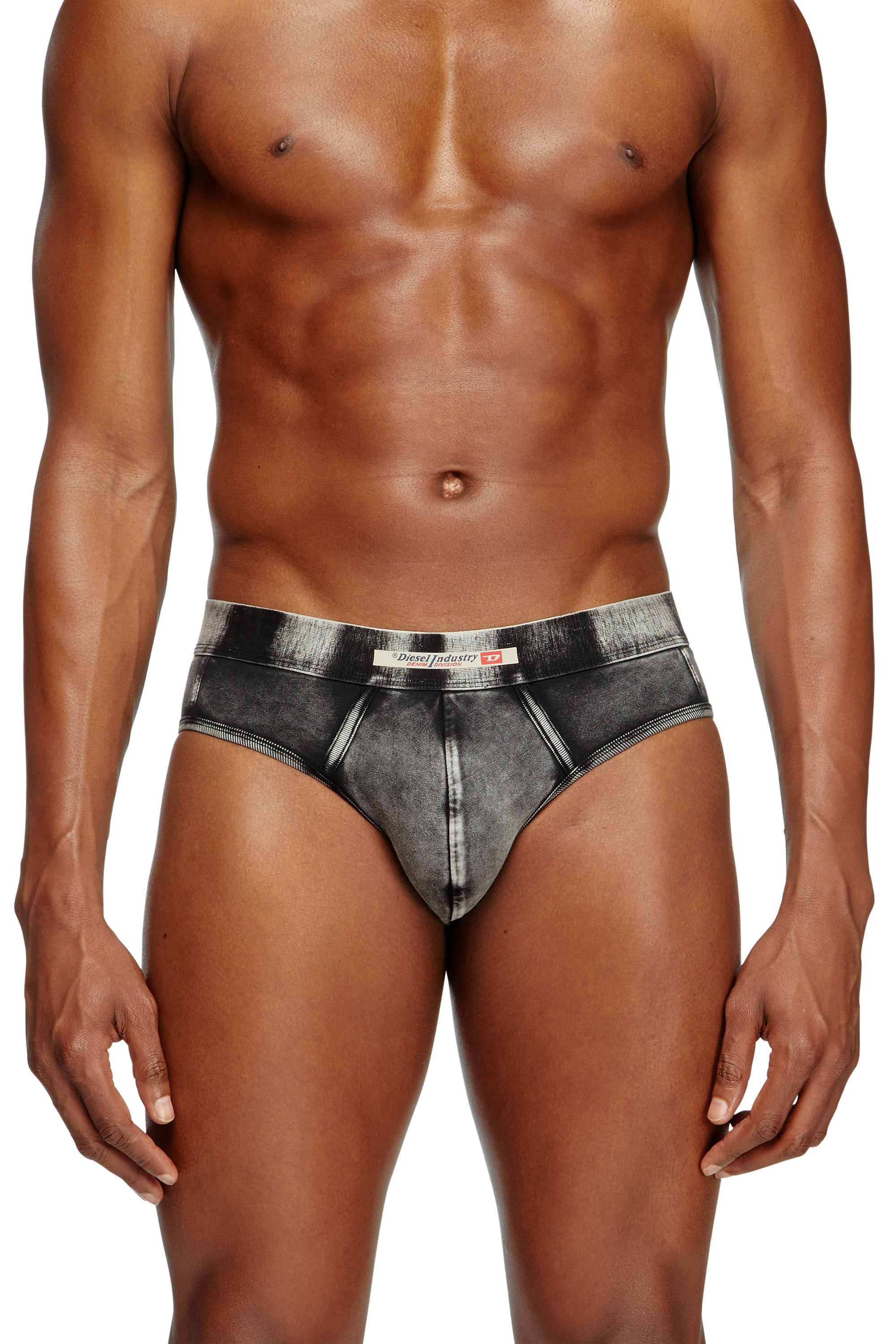 Diesel - ANDRE-DNM, Male's Denim-effect briefs in Black - 2
