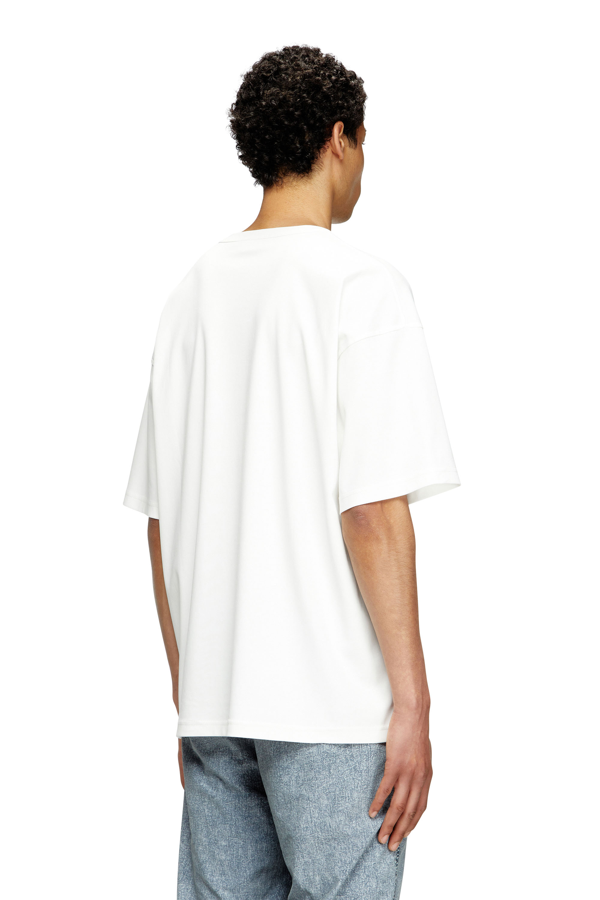 Diesel - T-BOXT-T6, Male's T-shirt with red Oval D in White - 4