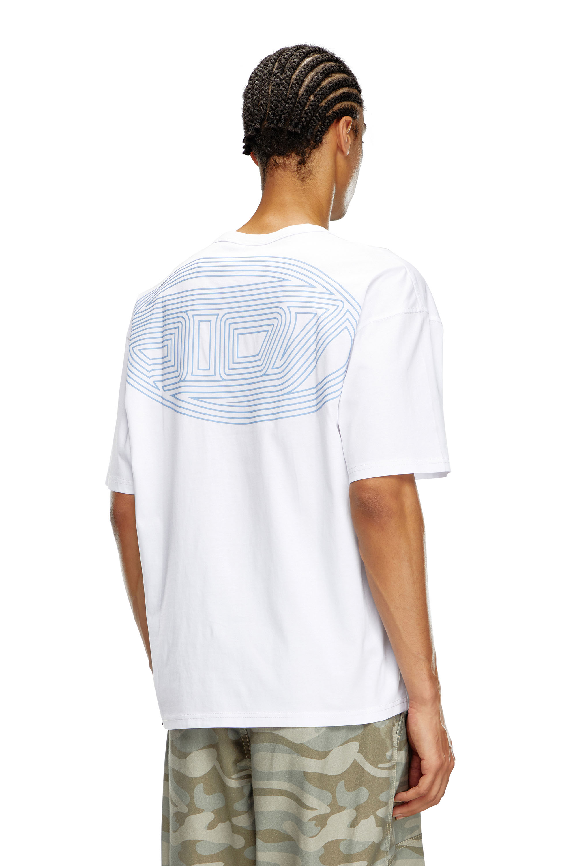 Diesel - T-BOXT-K18, Male's T-shirt with Oval D print and embroidery in White - 3