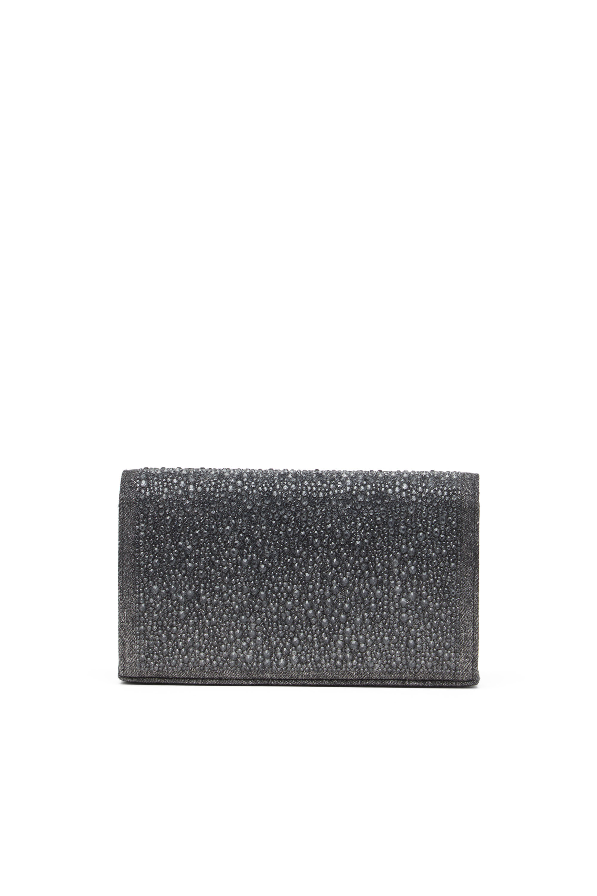 Diesel - 1DR WALLET STRAP, Female Wallet purse in crystal denim in Black - Image 2