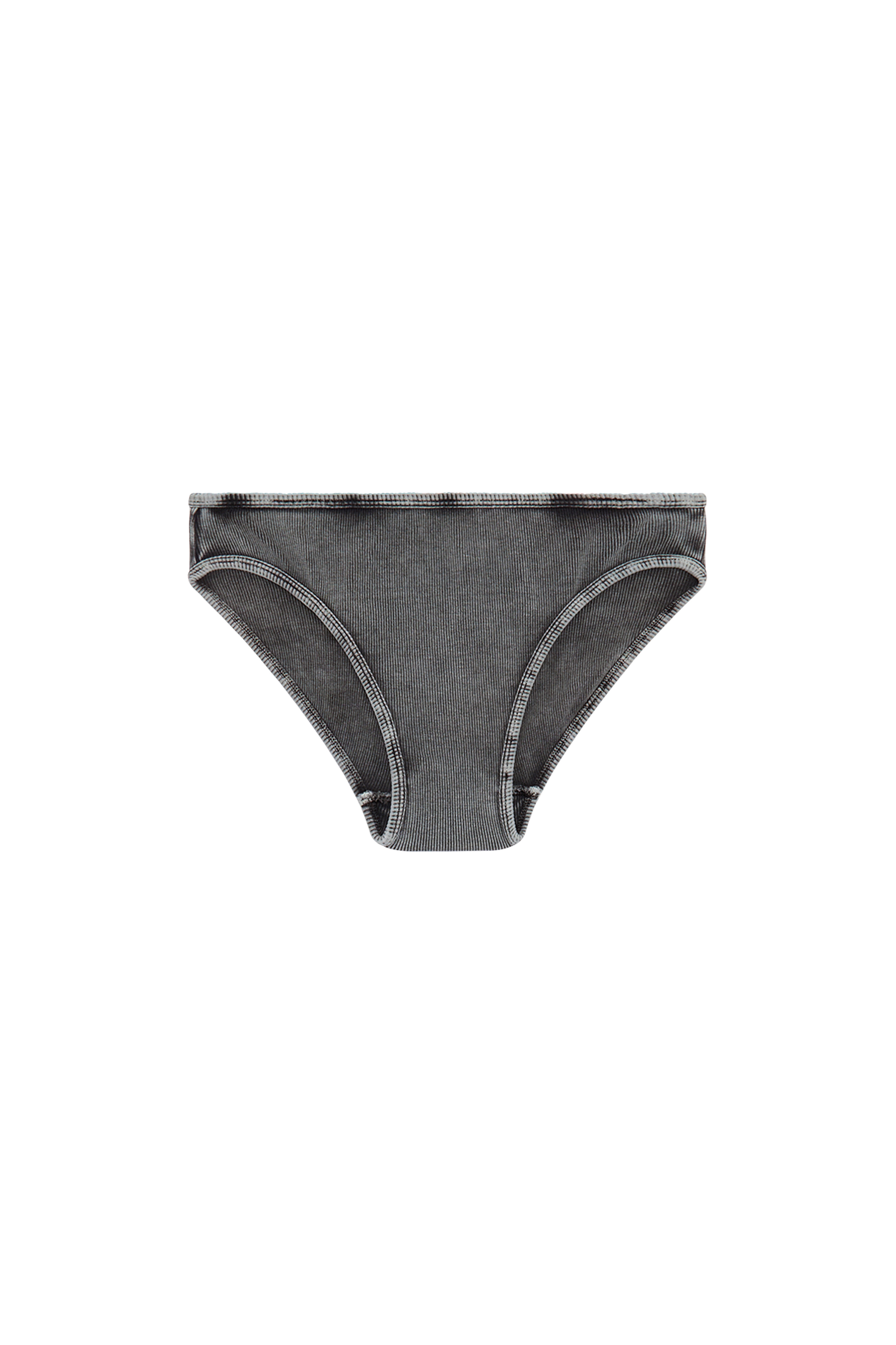 Diesel - UFPN-D-OVAL-HIGH-WAISTED-BRIEF, Culotte côtelée avec plaque Oval D Femme in Noir - 4