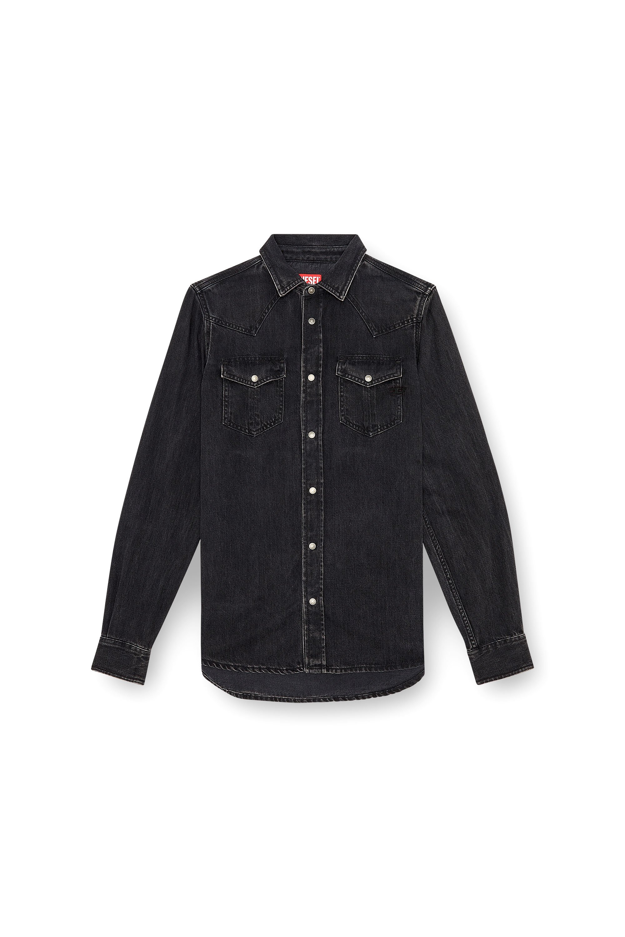 Diesel - D-VEGA, Male's Overshirt in Tencel denim in Black - 1