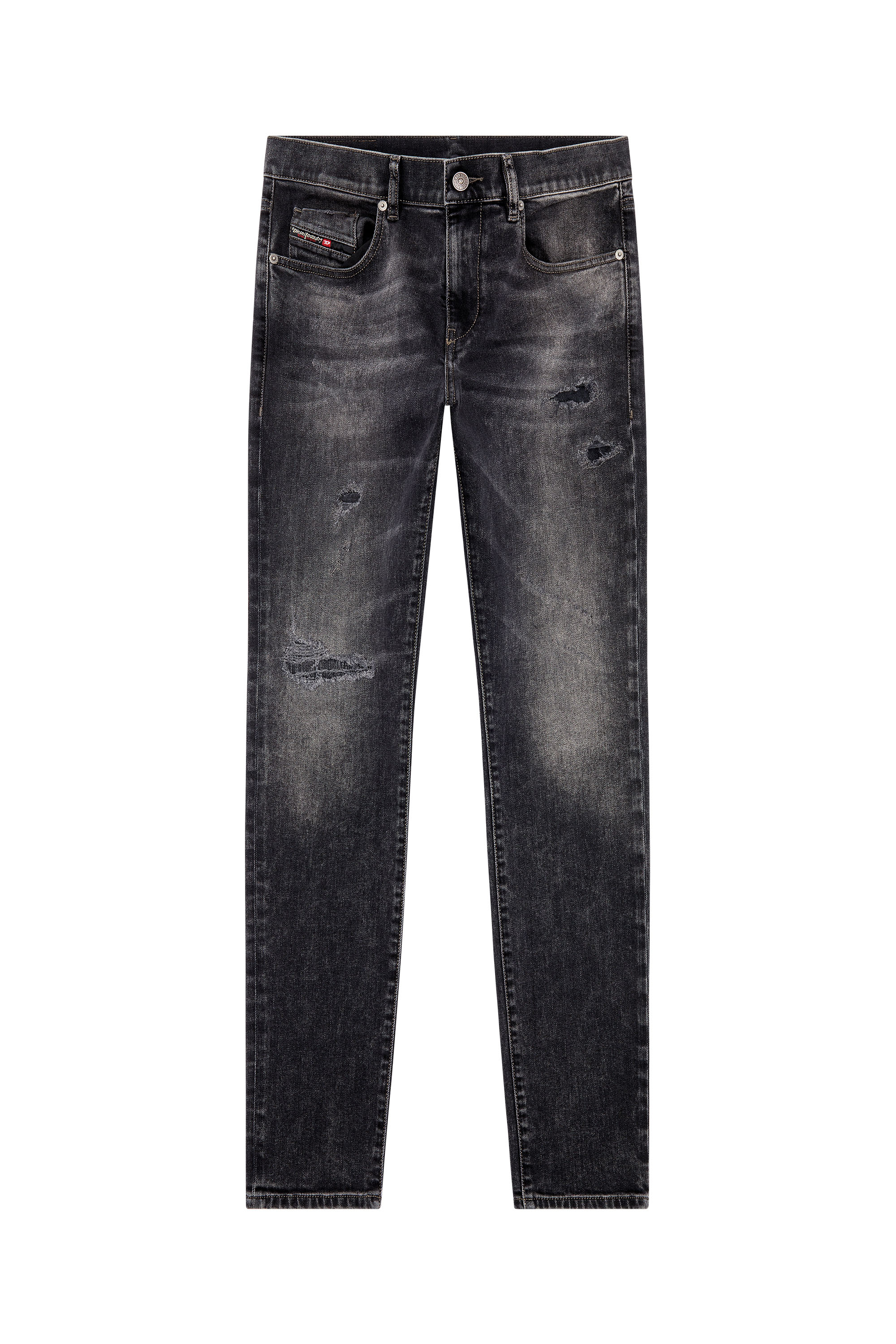 Diesel - Slim Jeans 2019 D-Strukt E69RC, Noir/Gris foncé - Image 3