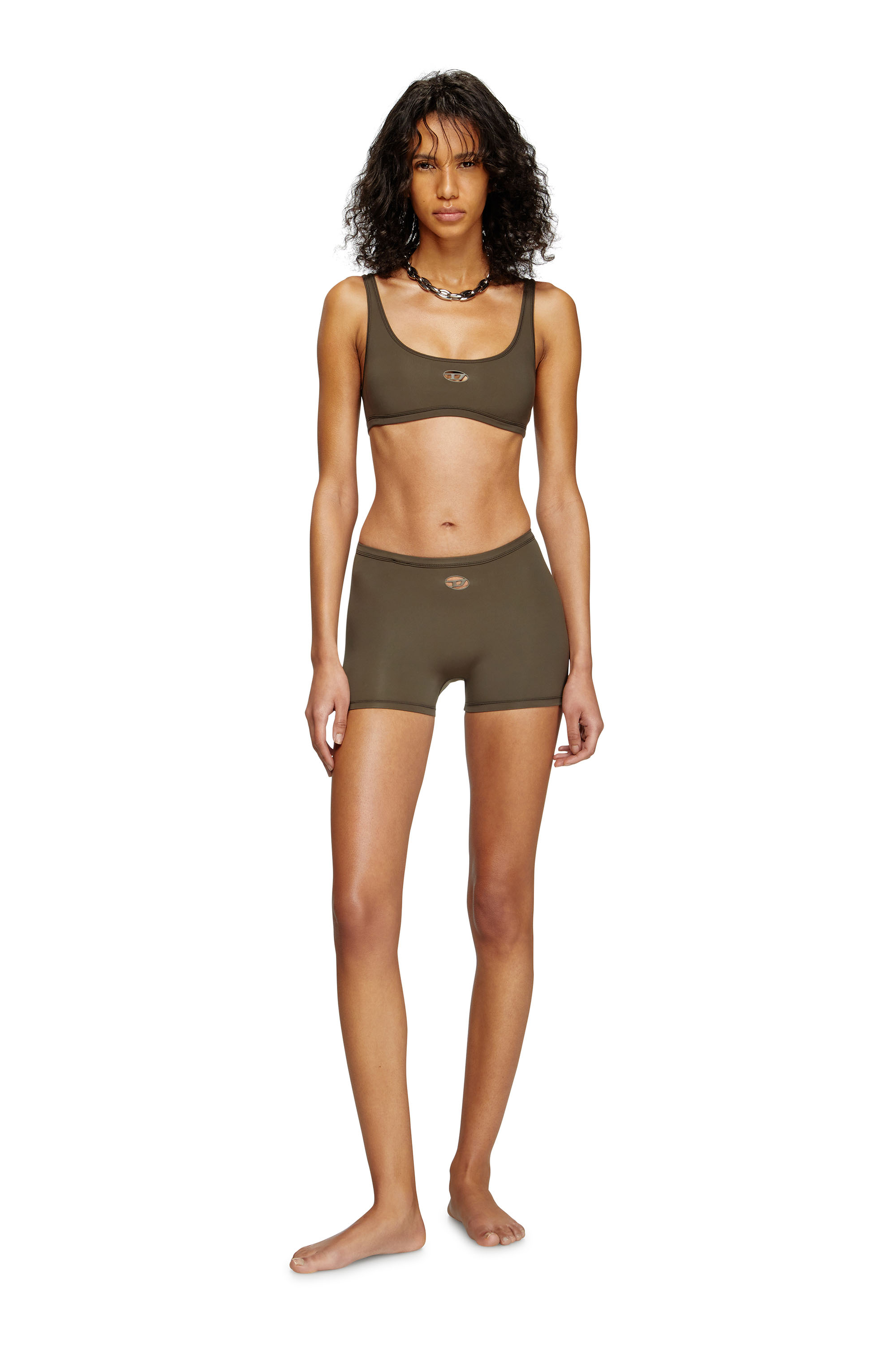 Diesel - CHELSEA-UTLT, Brassière de sport avec cut-out à logo Femme in Marron - 1