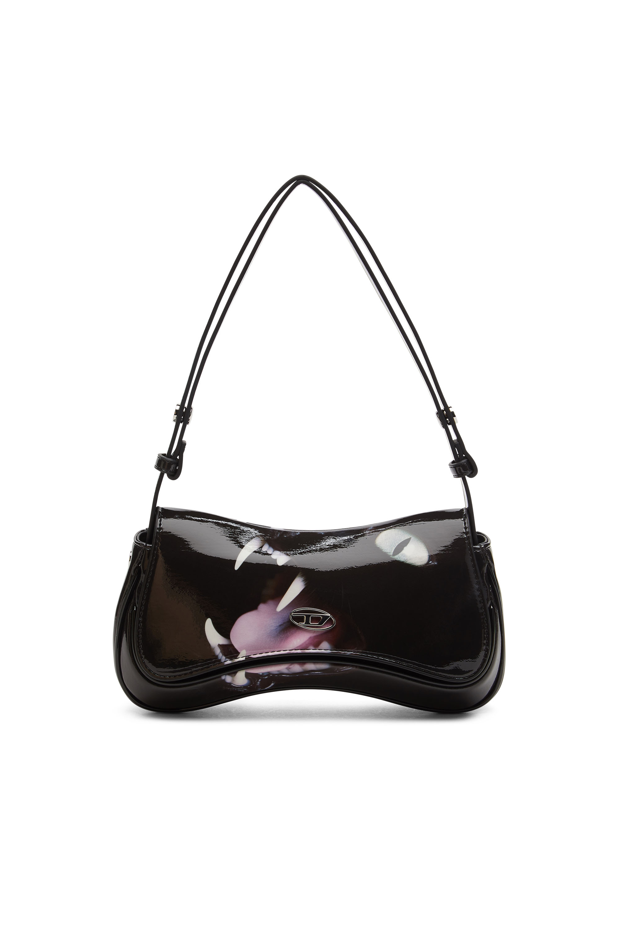 Diesel - PLAY CLUTCH, Female's Play-Glossy clutch with cat print in Black - 1