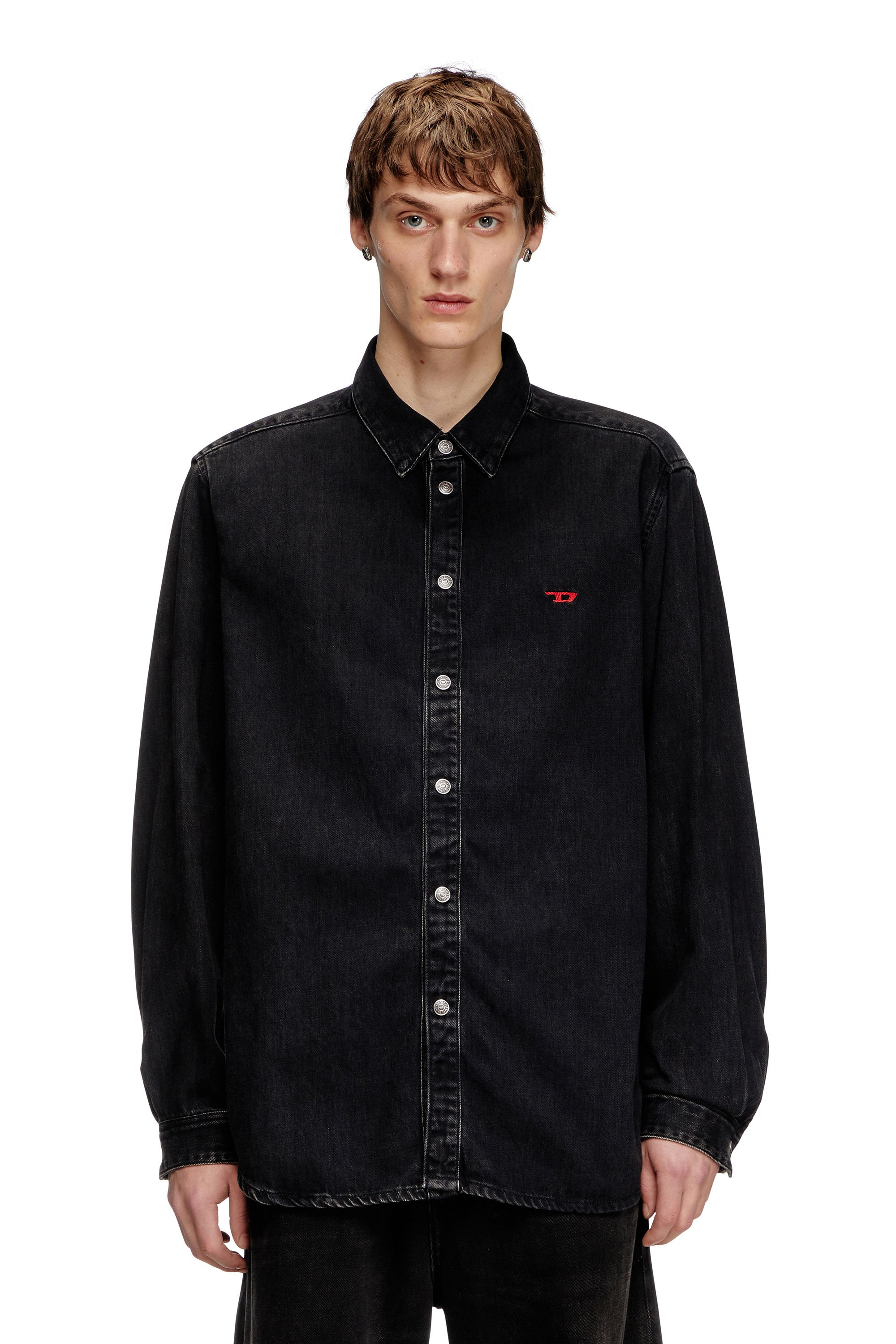 Diesel - D-SIMPLY, Male's Shirt in Tencel denim in Black - 1