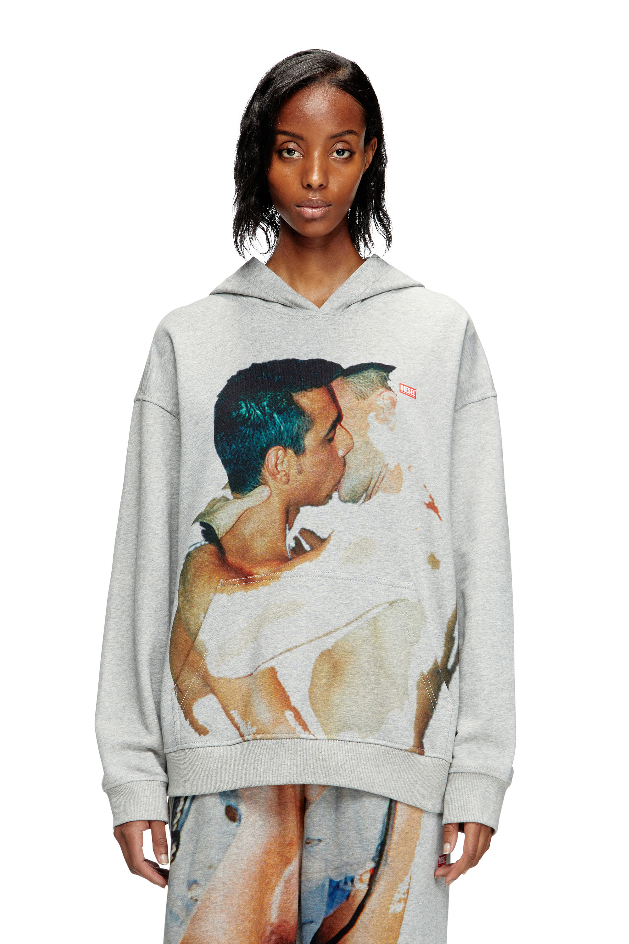 Diesel - PR-S-BOXT-HOOD-TOM25, Sweat-shirt à capuche avec imprimé graphique Mixte in Gris - 4