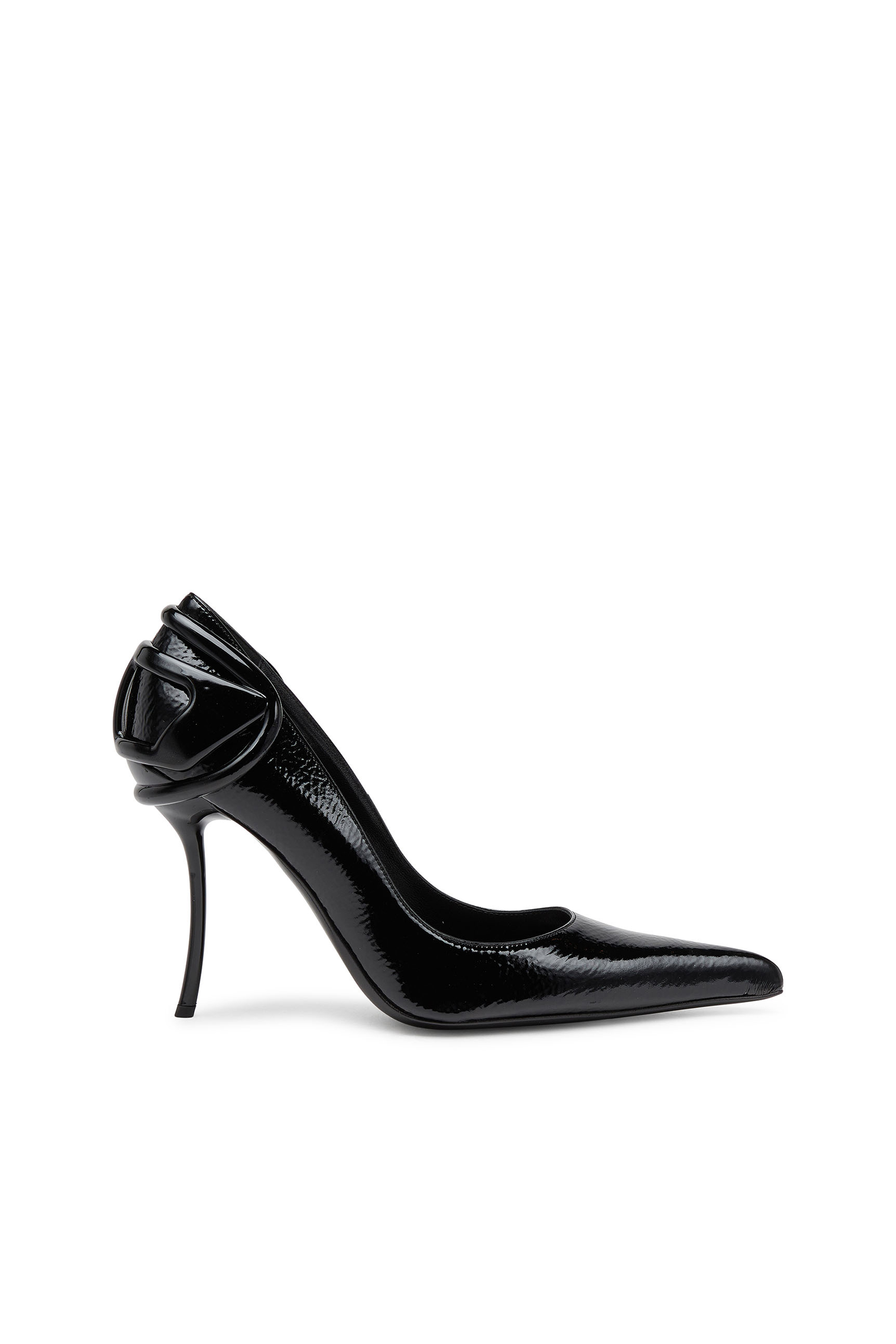 Diesel - D-TEN&HALF P, Female's D-Ten&Half-Glossy pumps with curved heel in Black - 2