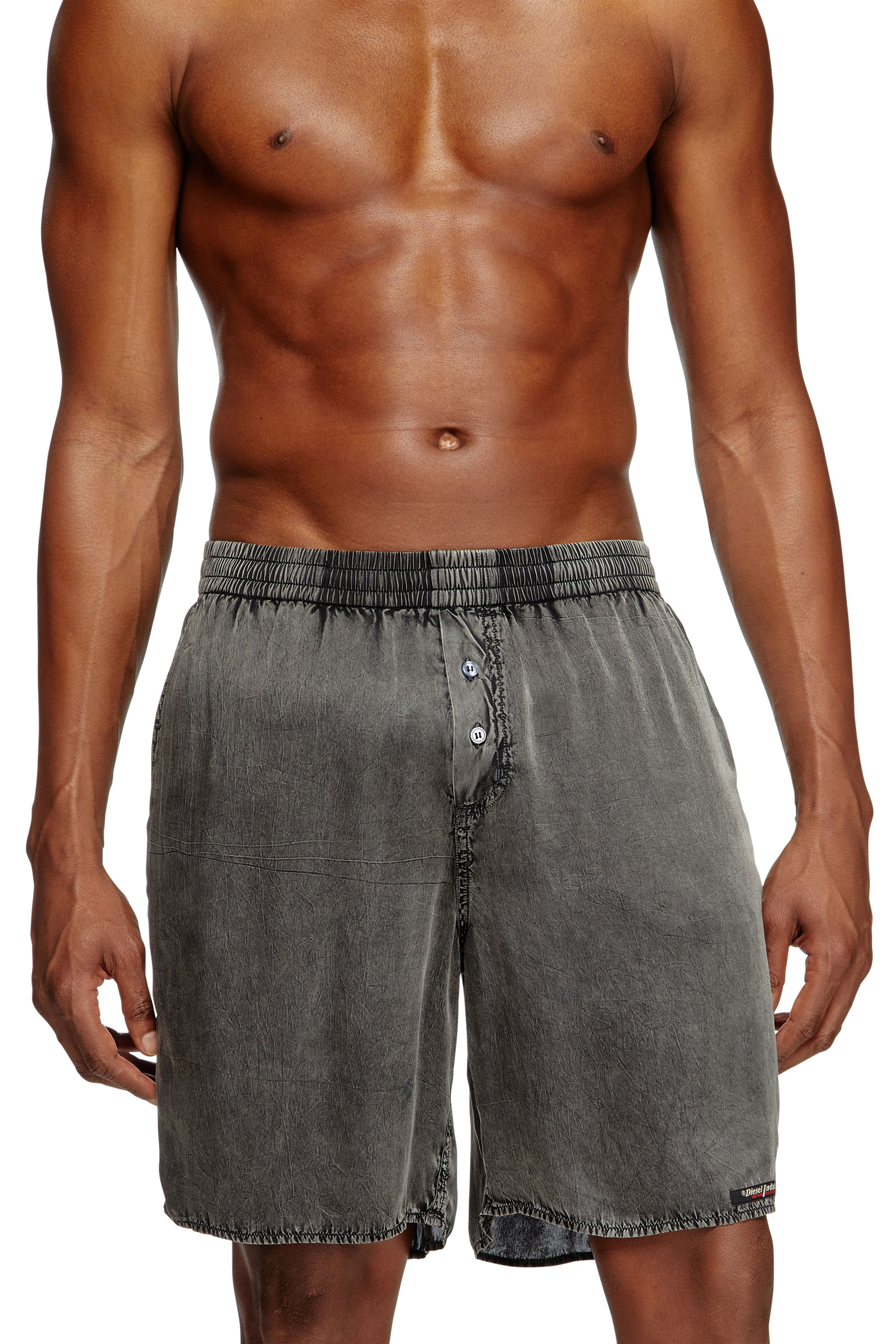 Diesel - SILVO-DNM, Boxer extra-long avec effet denim Homme in Gris - 2