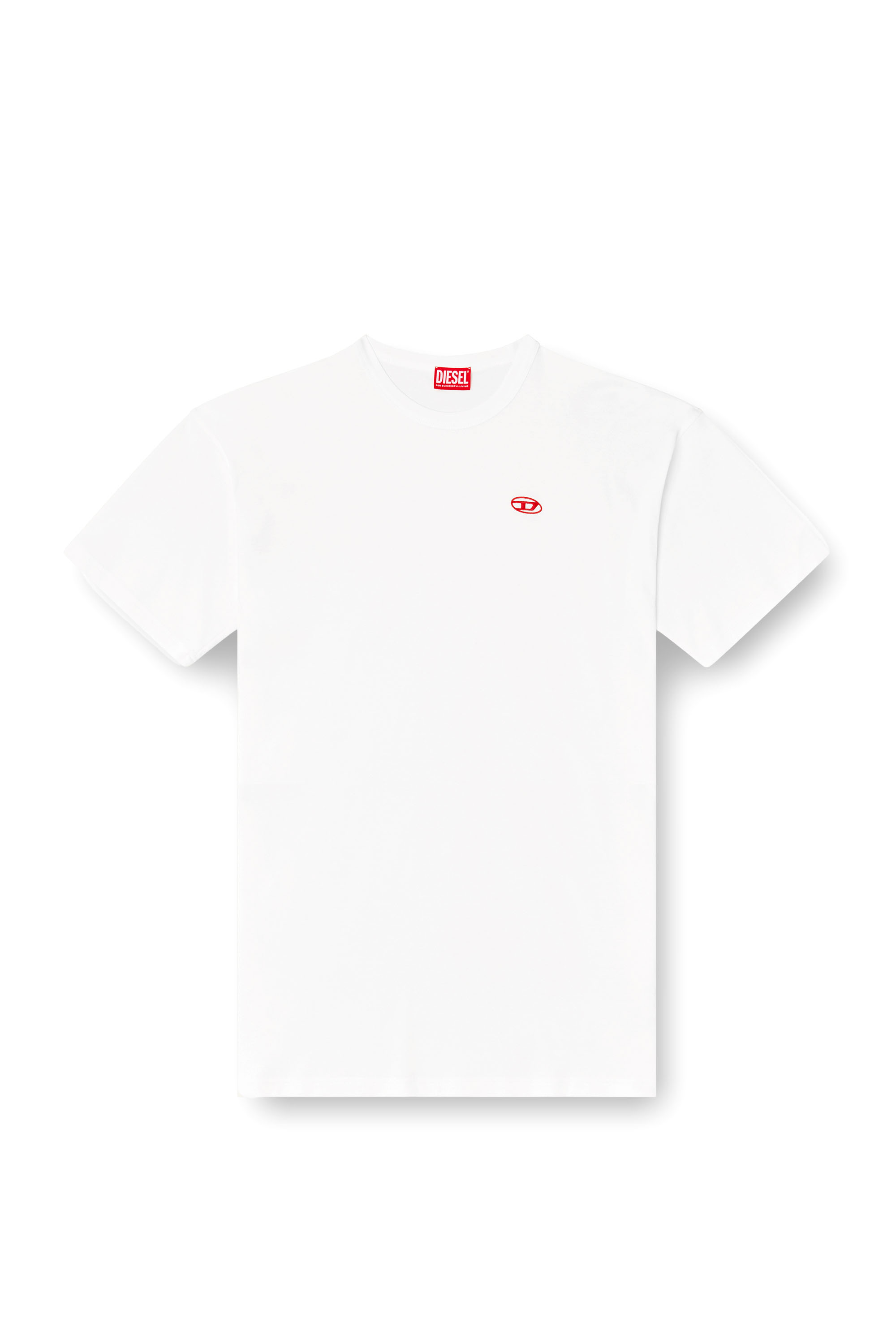 Diesel - T-BOXT-T6, Male's T-shirt with red Oval D in White - 3