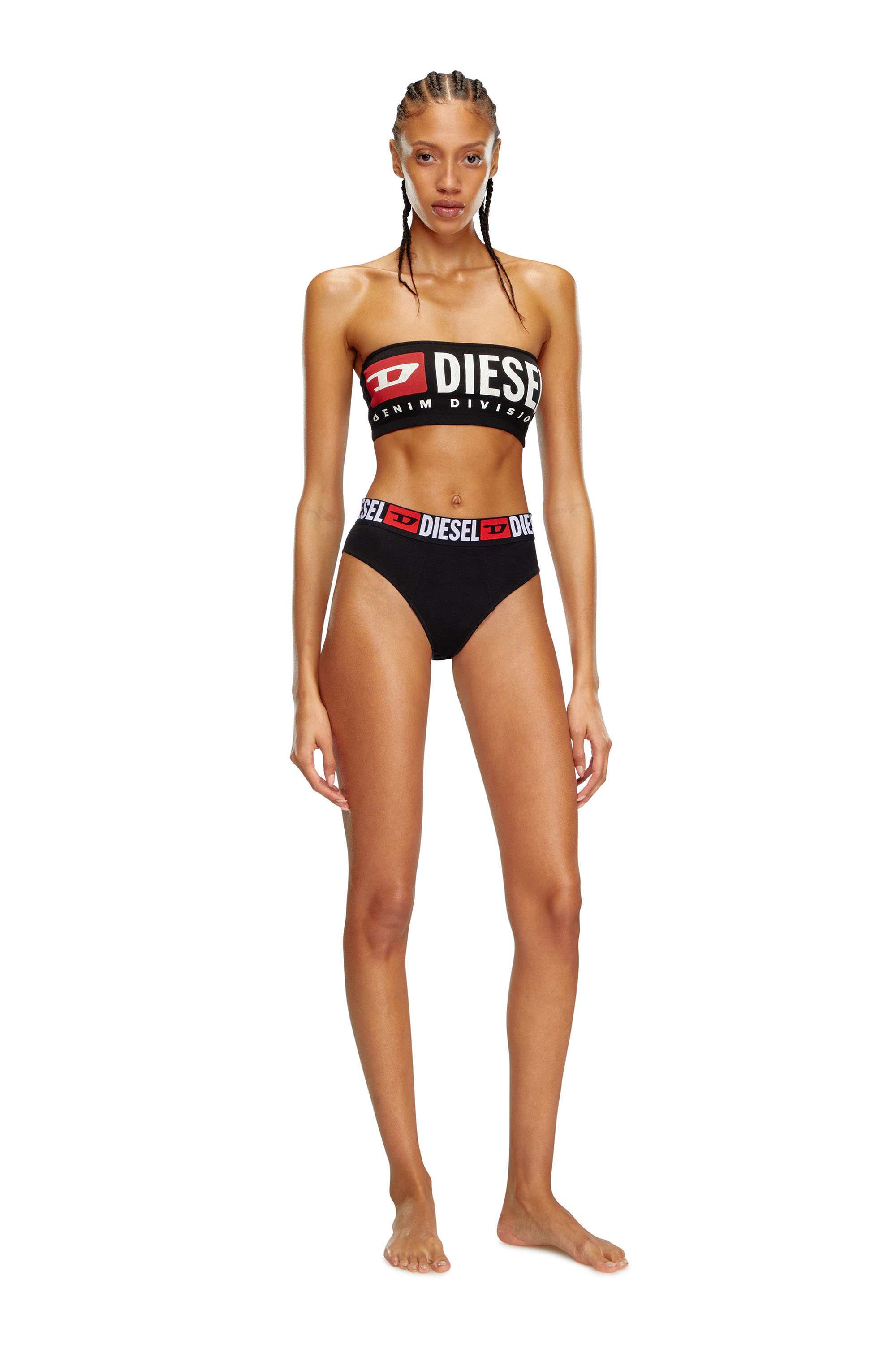 Diesel - UFSB-MELANIE, Soutien-gorge sans bretelles avec maxi logo Femme in Noir - 1