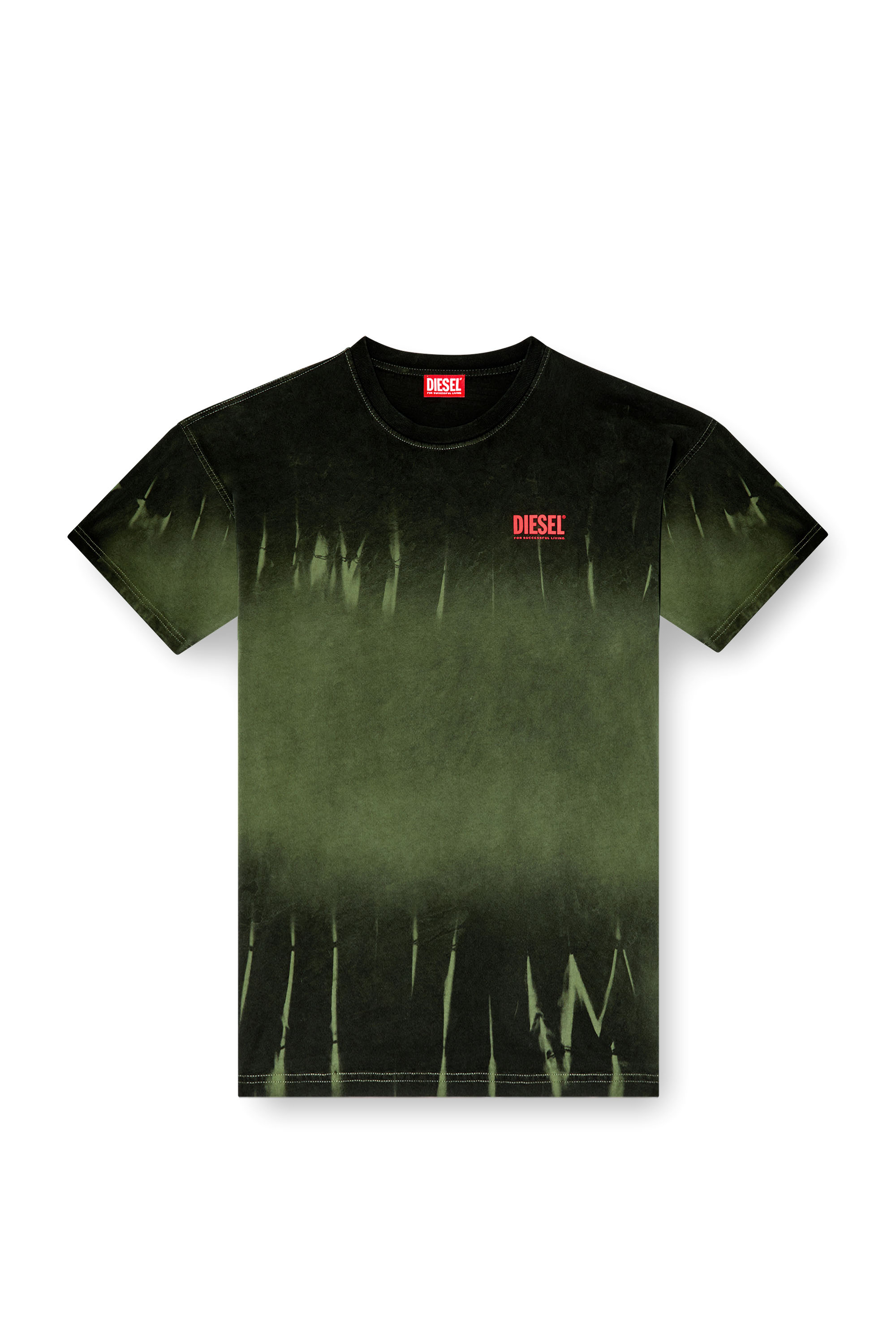 Diesel - T-BOXT-R3, T-shirt tie-dye avec logo imprimé Homme in Vert - 5