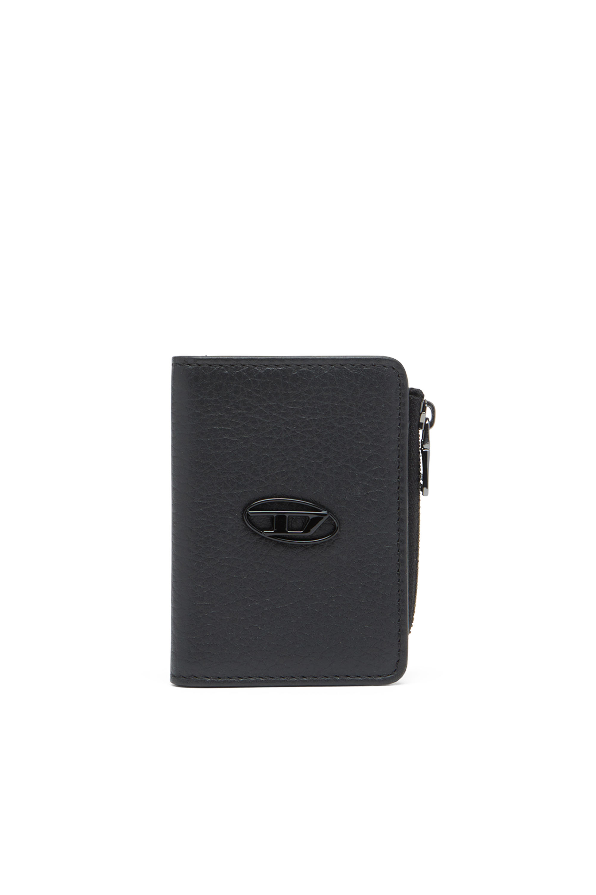 Diesel - HISSU EVO CARD HOLDER L, Male Leather card holder in Black - Image 1