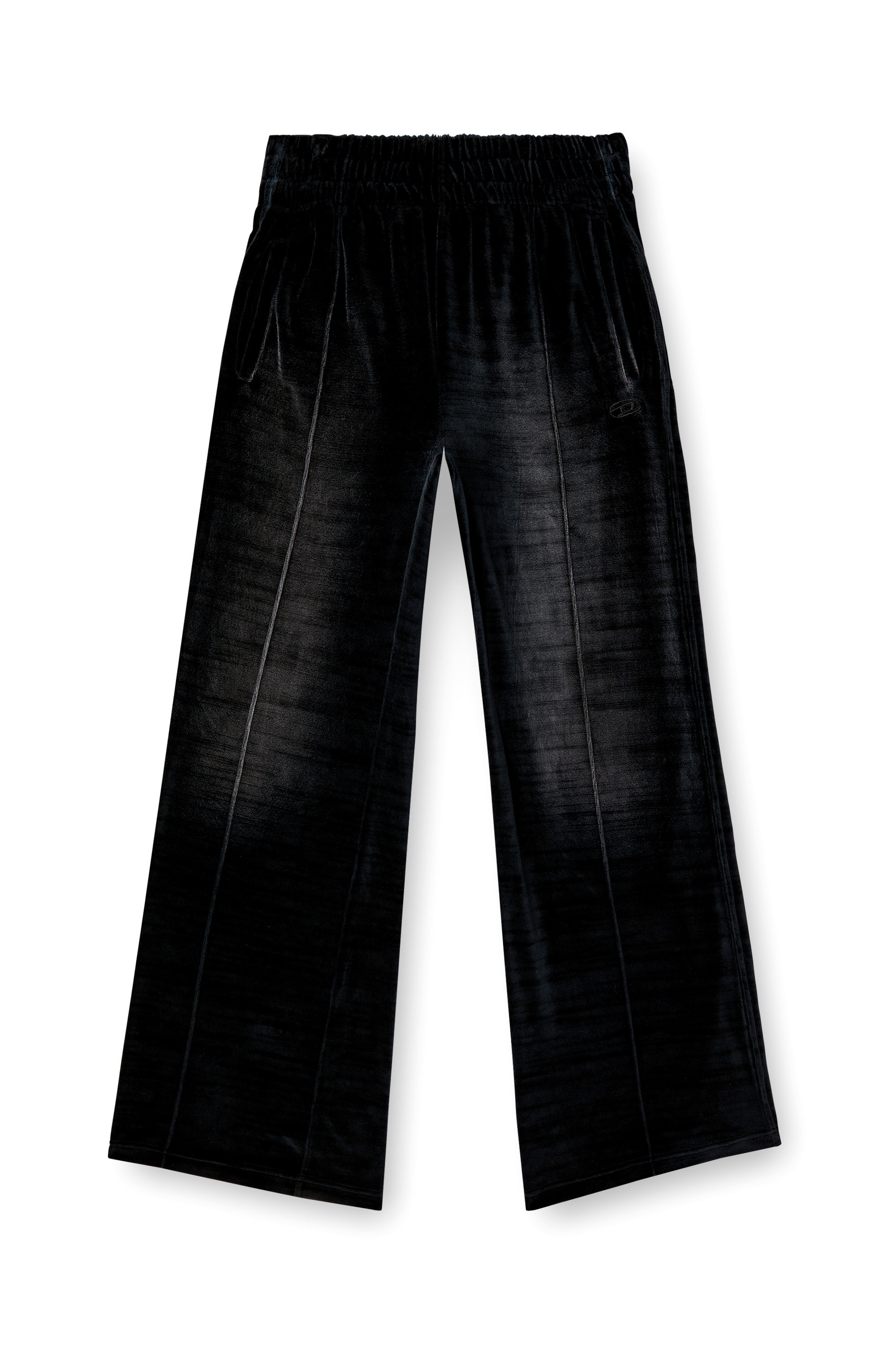 Diesel - P-OZAMP-BAND, Male's Faded velvet track pants in Black - 5