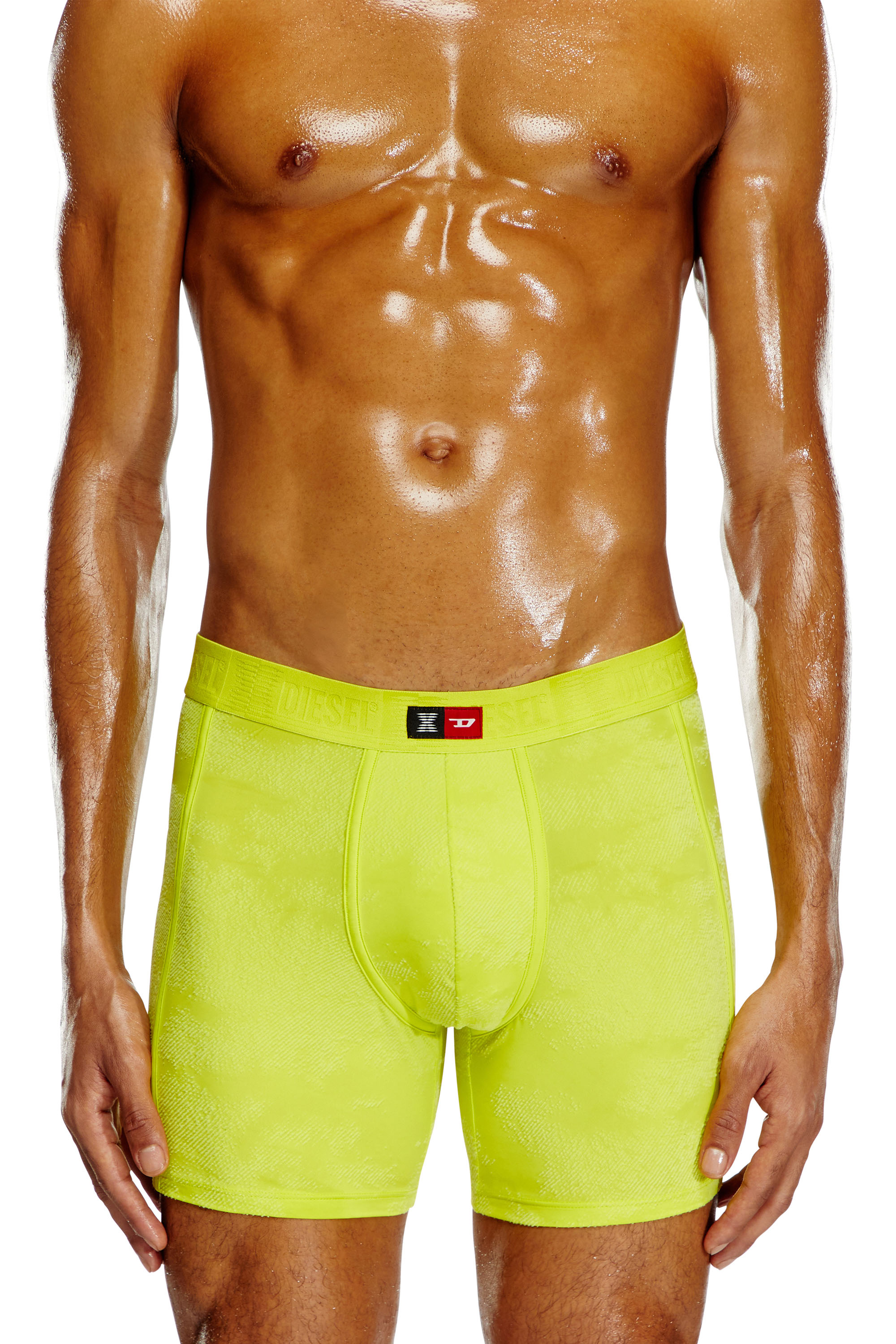 Diesel - FLOCKED-BOXER-BRIEFS, Boxer en microfibre floquée Homme in Vert - 2