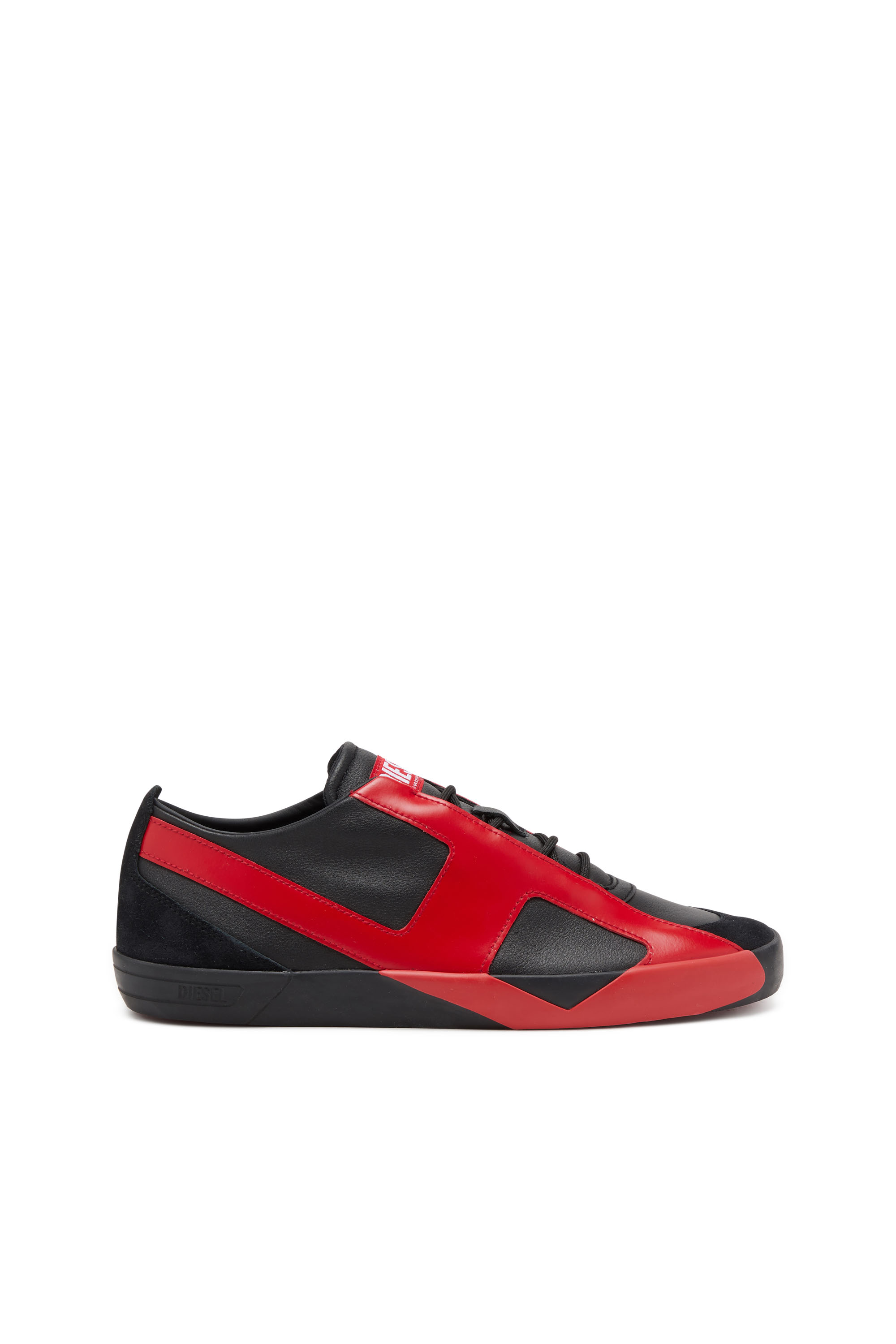 Diesel - S-SLANTE-D LOW, Male's S-Slante-D-Sneakers in suede and leather with D logo in Black/Red - 1