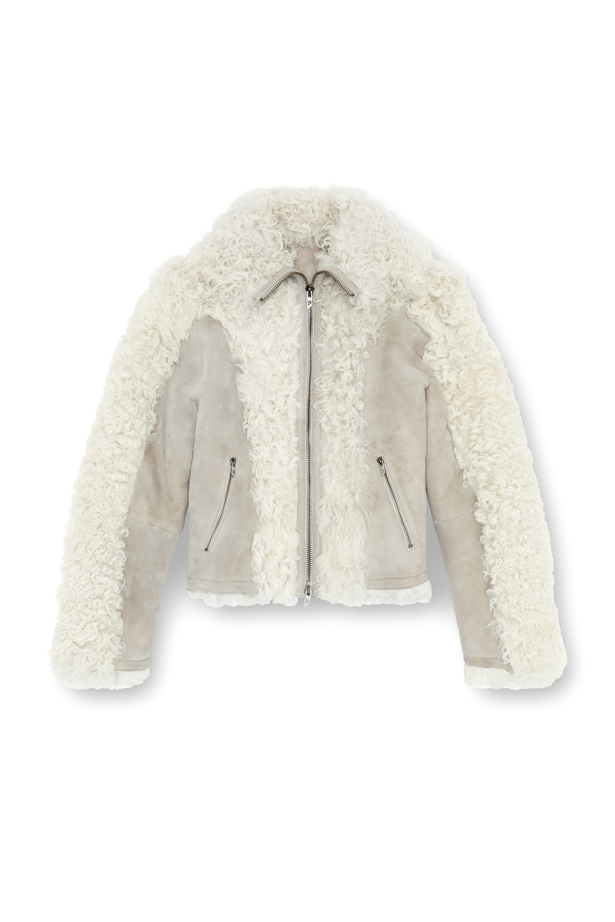 Diesel - L-AUREL, Veste en peau de mouton Femme in Blanc - 5