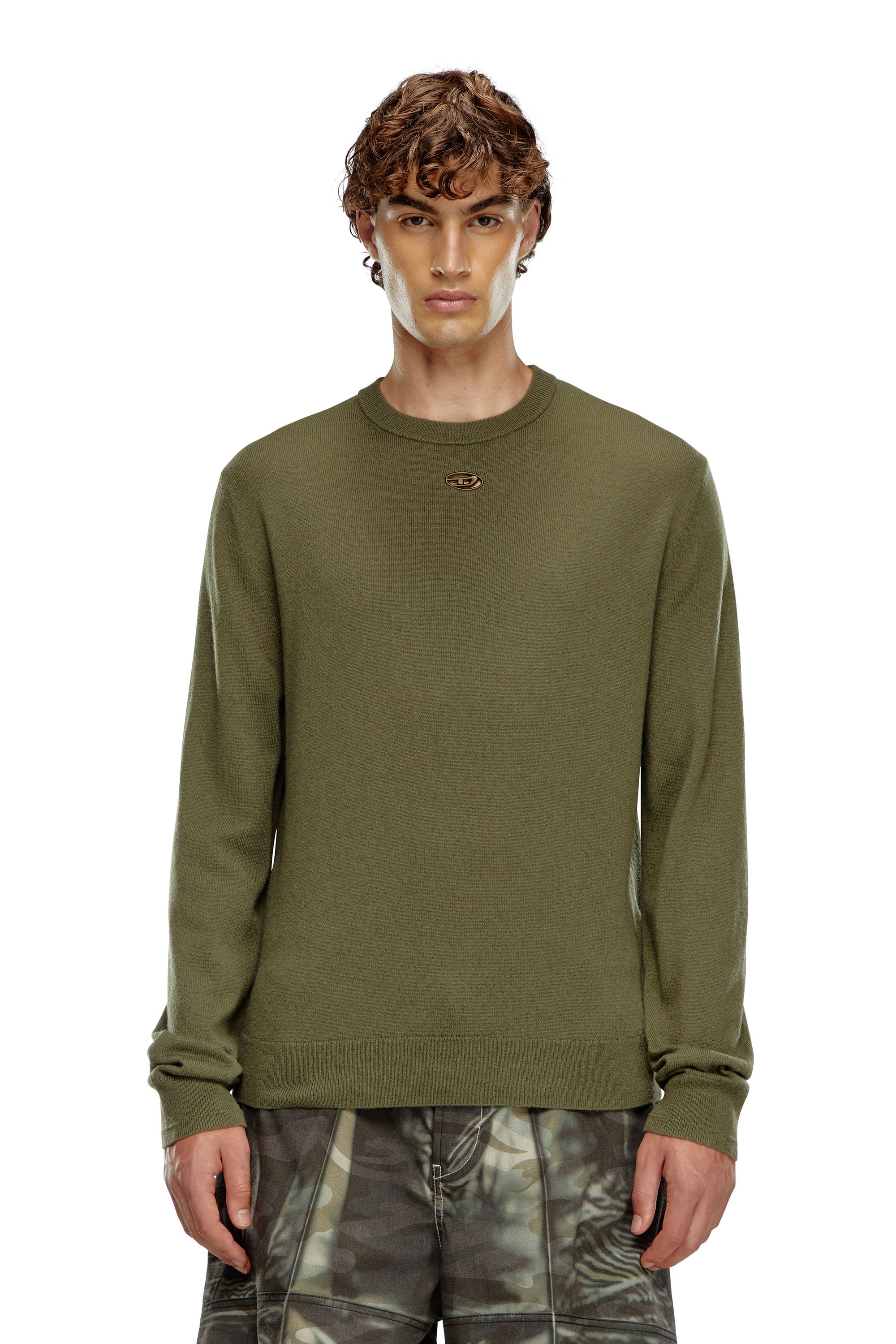 Diesel - K-VIERI, Male's Wool and cashmere jumper in Dark Green - 1