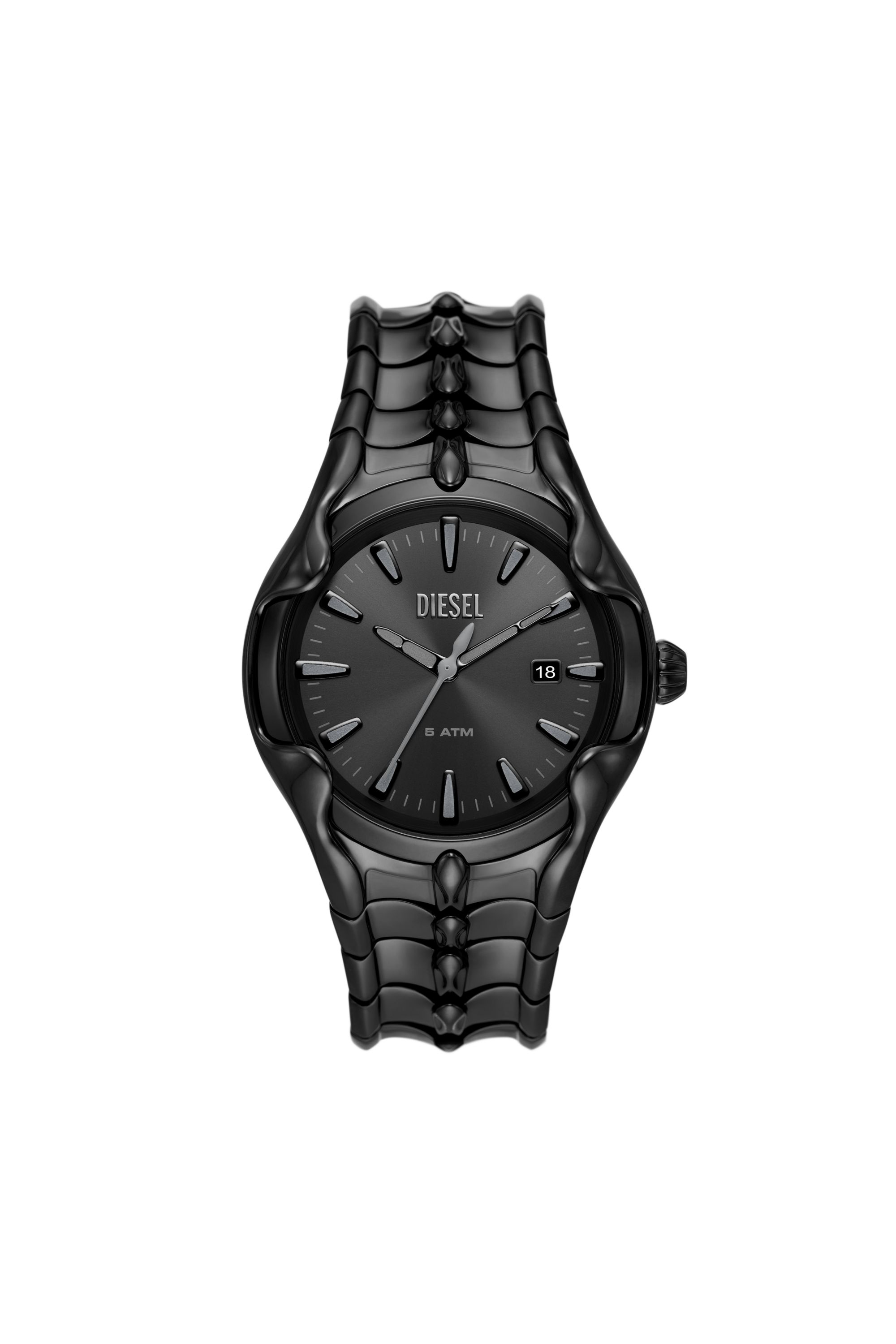 Diesel - DZ2187, Male Vert Three-Hand Date Black Stainless Steel Watch in Black - Image 1